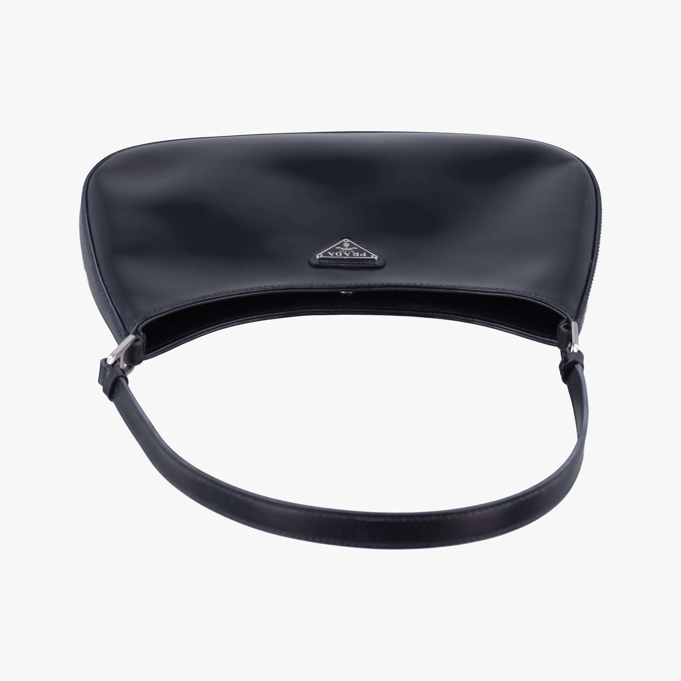 Pre-owned Prada Cleo Black Brushed leather 1BC499 shoulderbag | stylenewstar