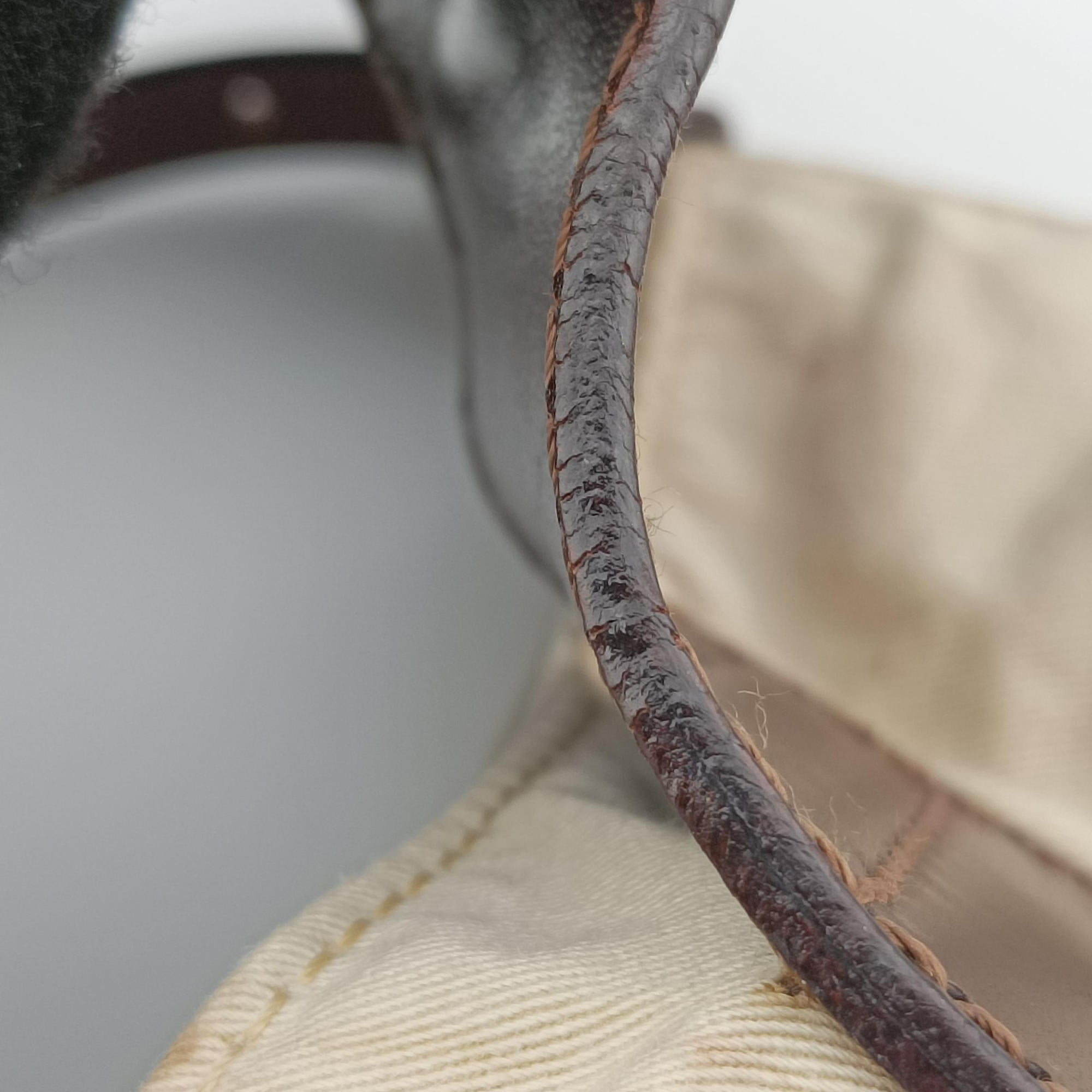 Pre-owned Fendi Mini croissants Beige×Brown  canvas× leather 26673 handbag | stylenewstar