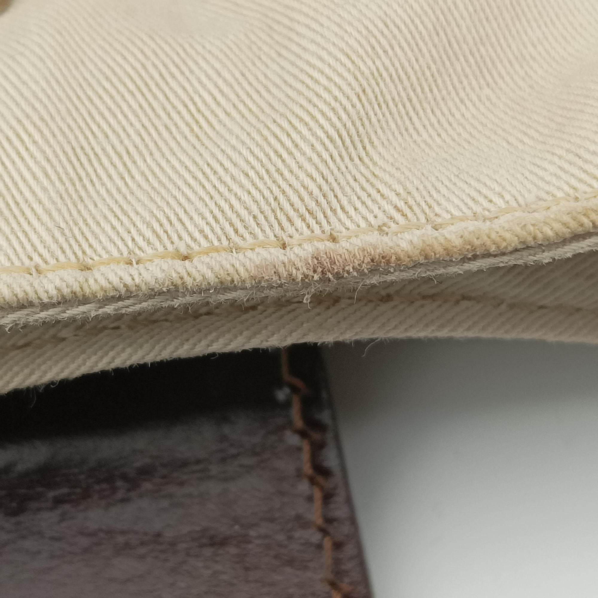 Pre-owned Fendi Mini croissants Beige×Brown  canvas× leather 26673 handbag | stylenewstar