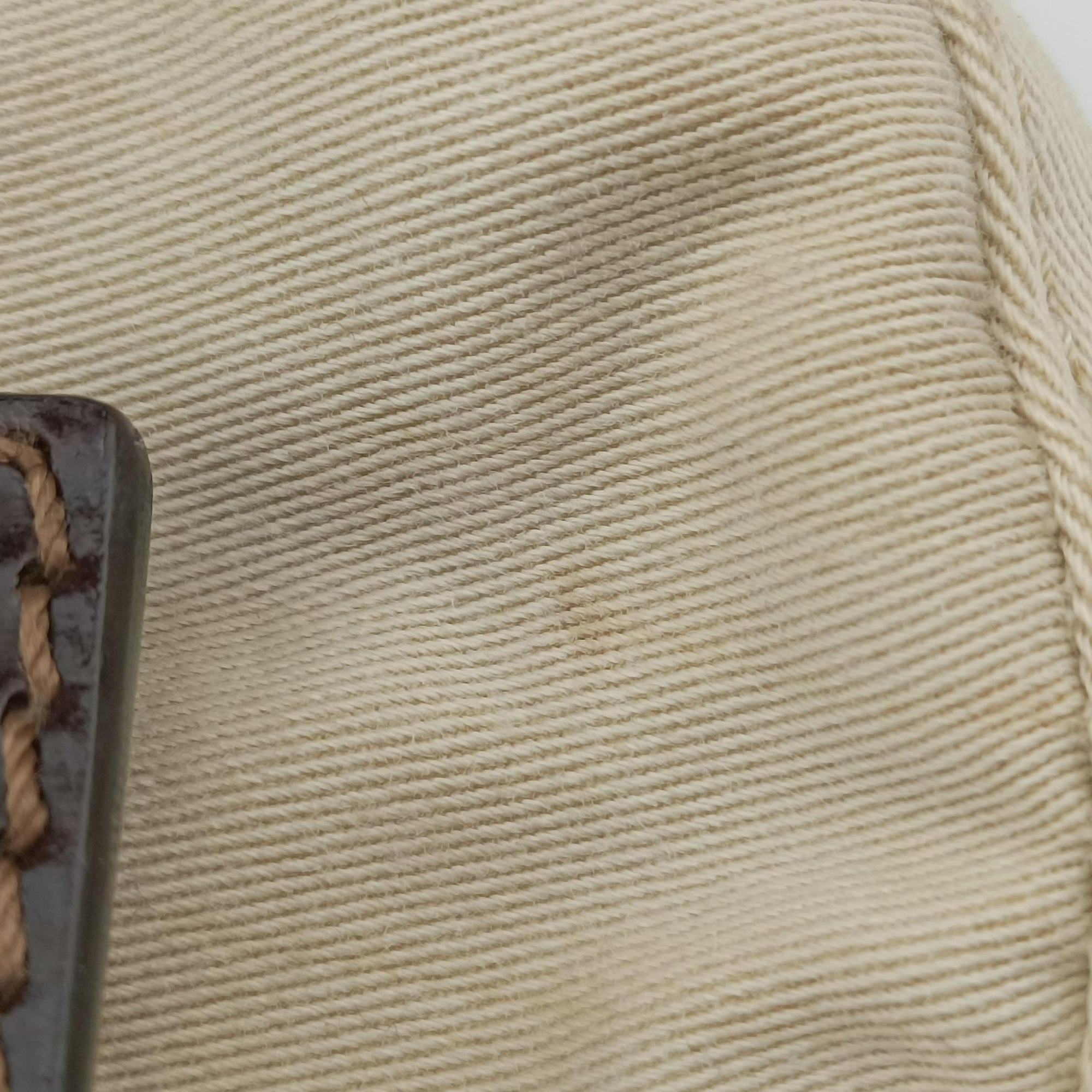 Pre-owned Fendi Mini croissants Beige×Brown  canvas× leather 26673 handbag | stylenewstar