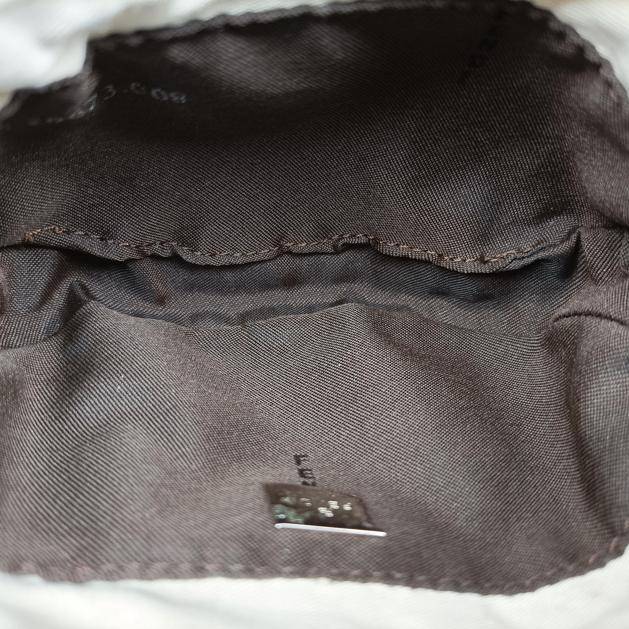 Pre-owned Fendi Mini croissants Beige×Brown  canvas× leather 26673 handbag | stylenewstar