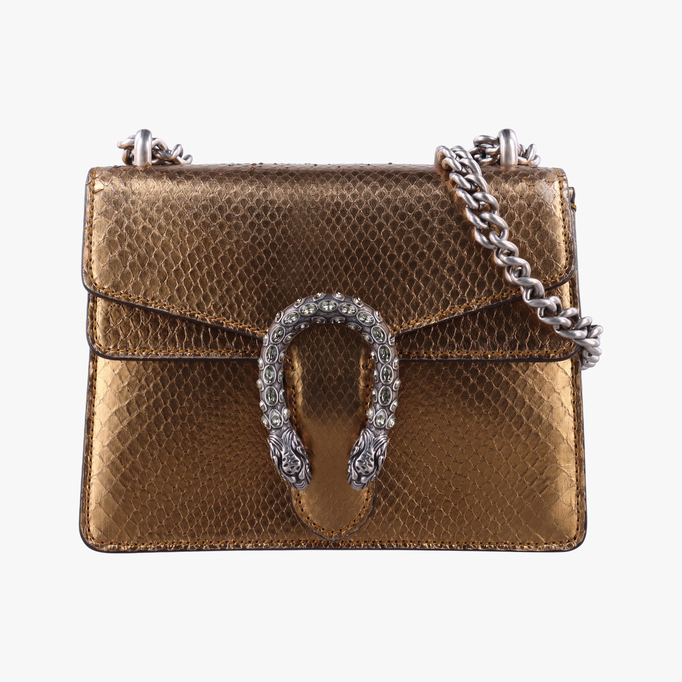 Pre-owned Gucci Dionysus Golden snakeskin 421970 shoulderbag | stylenewstar