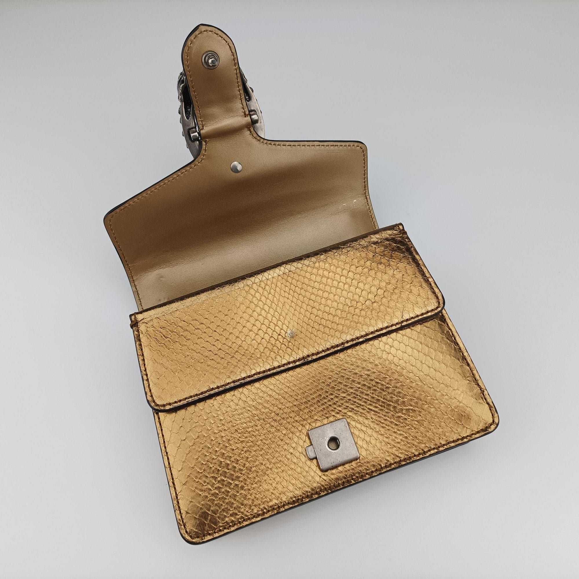 Pre-owned Gucci Dionysus Golden snakeskin 421970 shoulderbag | stylenewstar