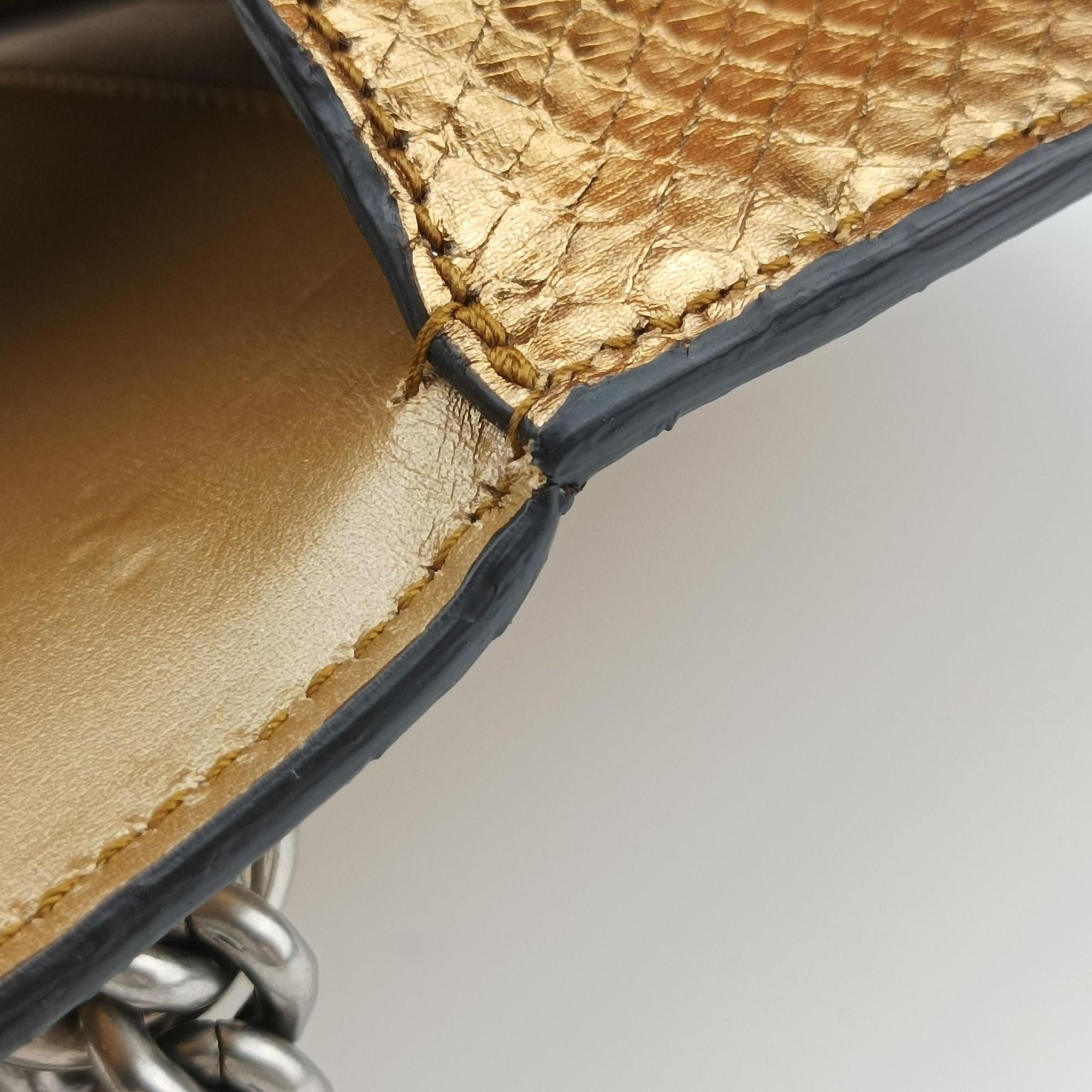 Pre-owned Gucci Dionysus Golden snakeskin 421970 shoulderbag | stylenewstar