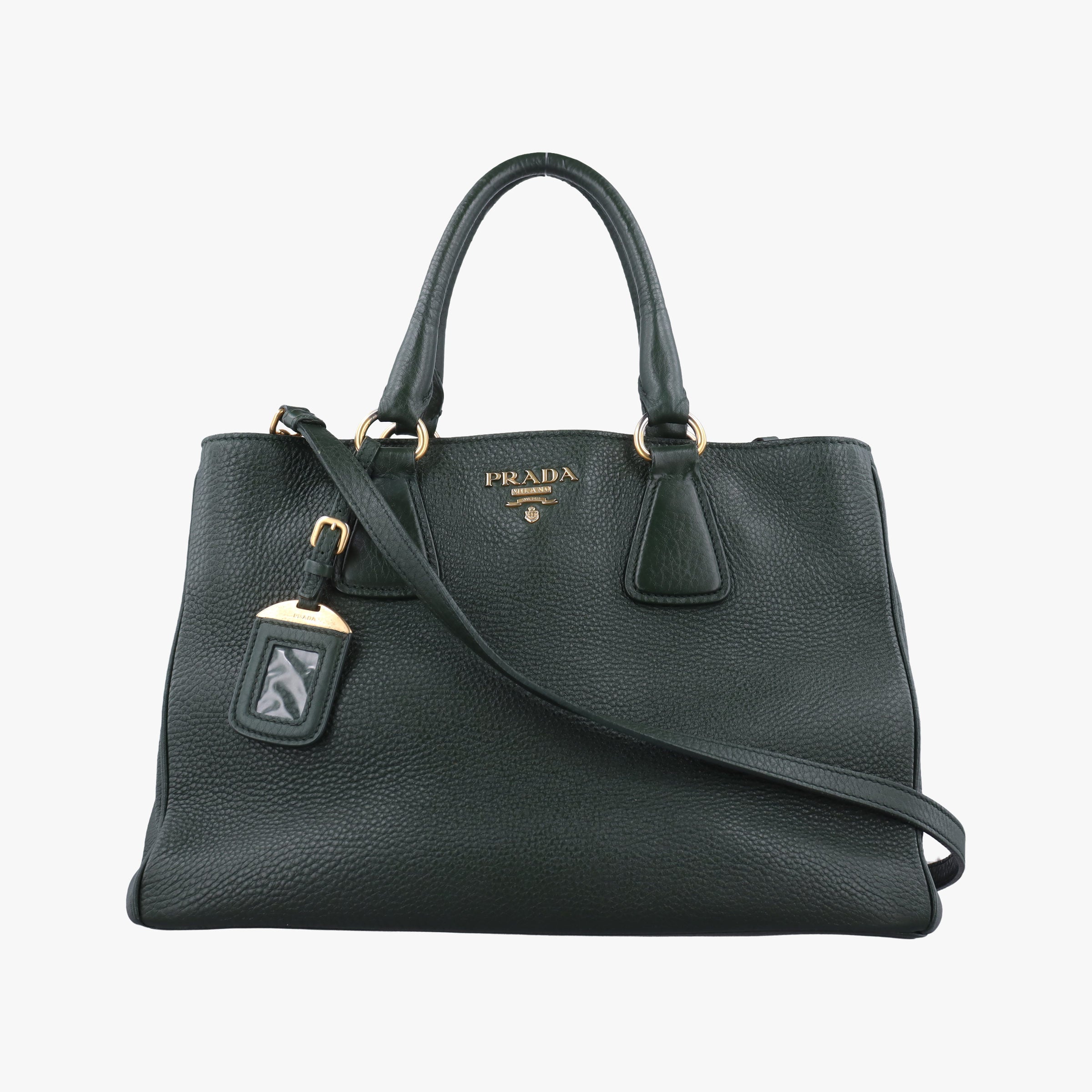 Pre-owned Prada Vitello Daino Verde Leather BN2435 shoulderbag | stylenewstar