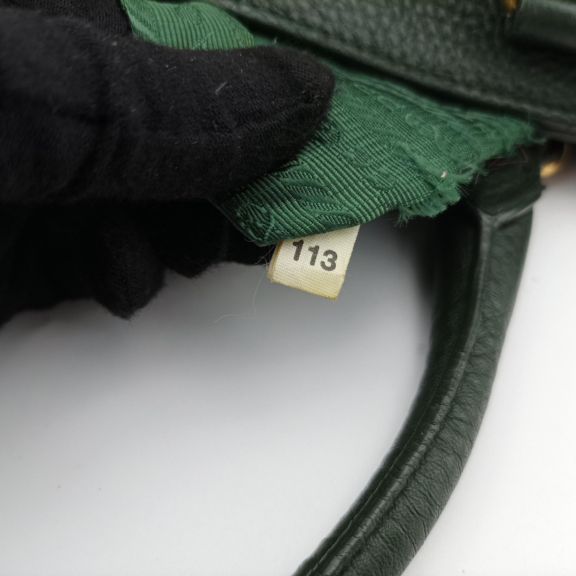 Pre-owned Prada Vitello Daino Verde Leather BN2435 shoulderbag | stylenewstar