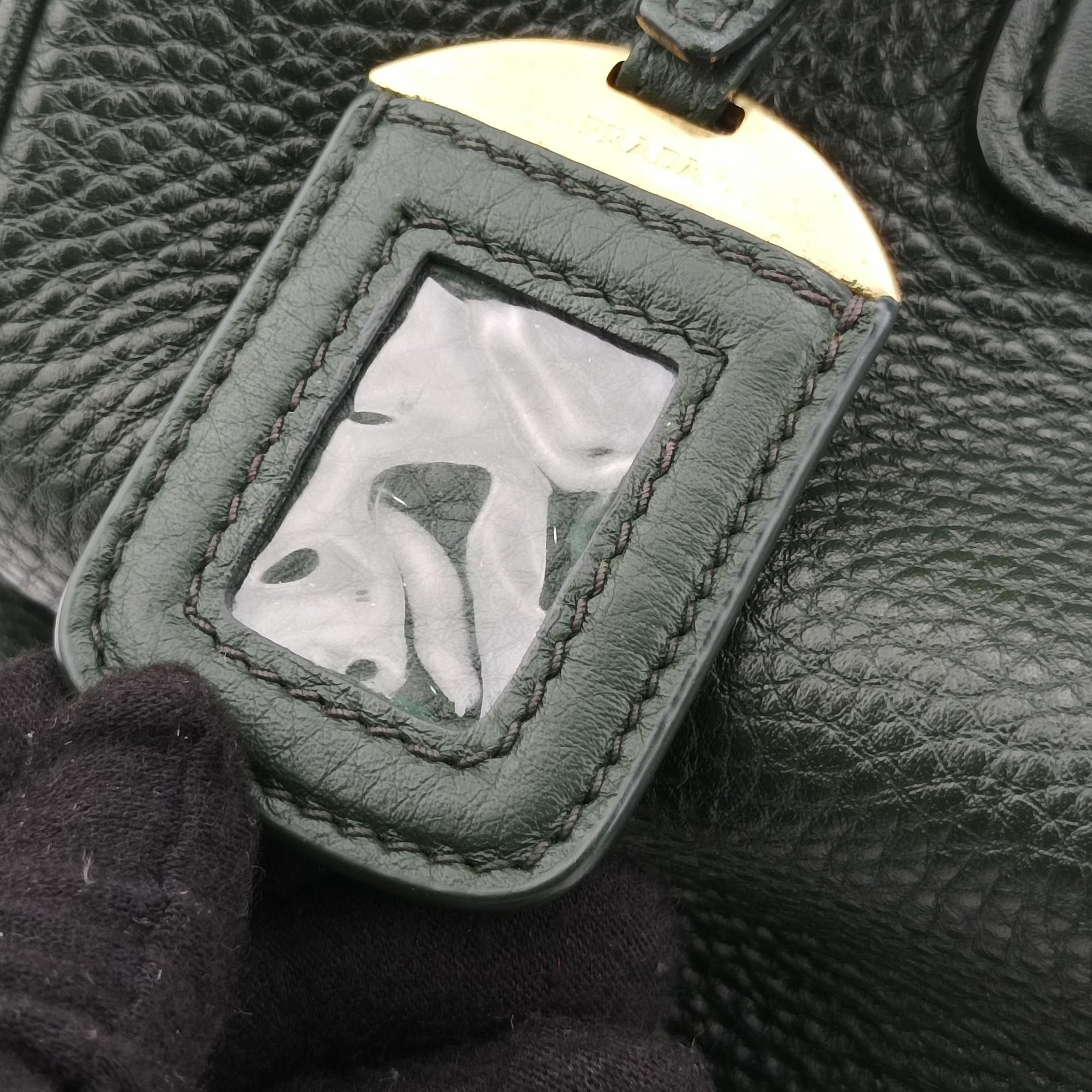 Pre-owned Prada Vitello Daino Verde Leather BN2435 shoulderbag | stylenewstar