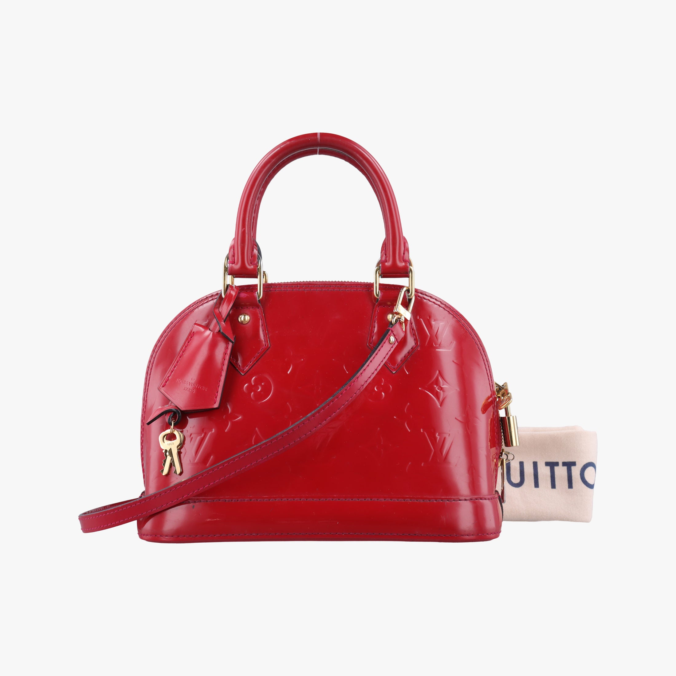 Pre-owned Louis Vuitton Alma BB pomme d'amour Vernis M91606 shoulderbag | stylenewstar