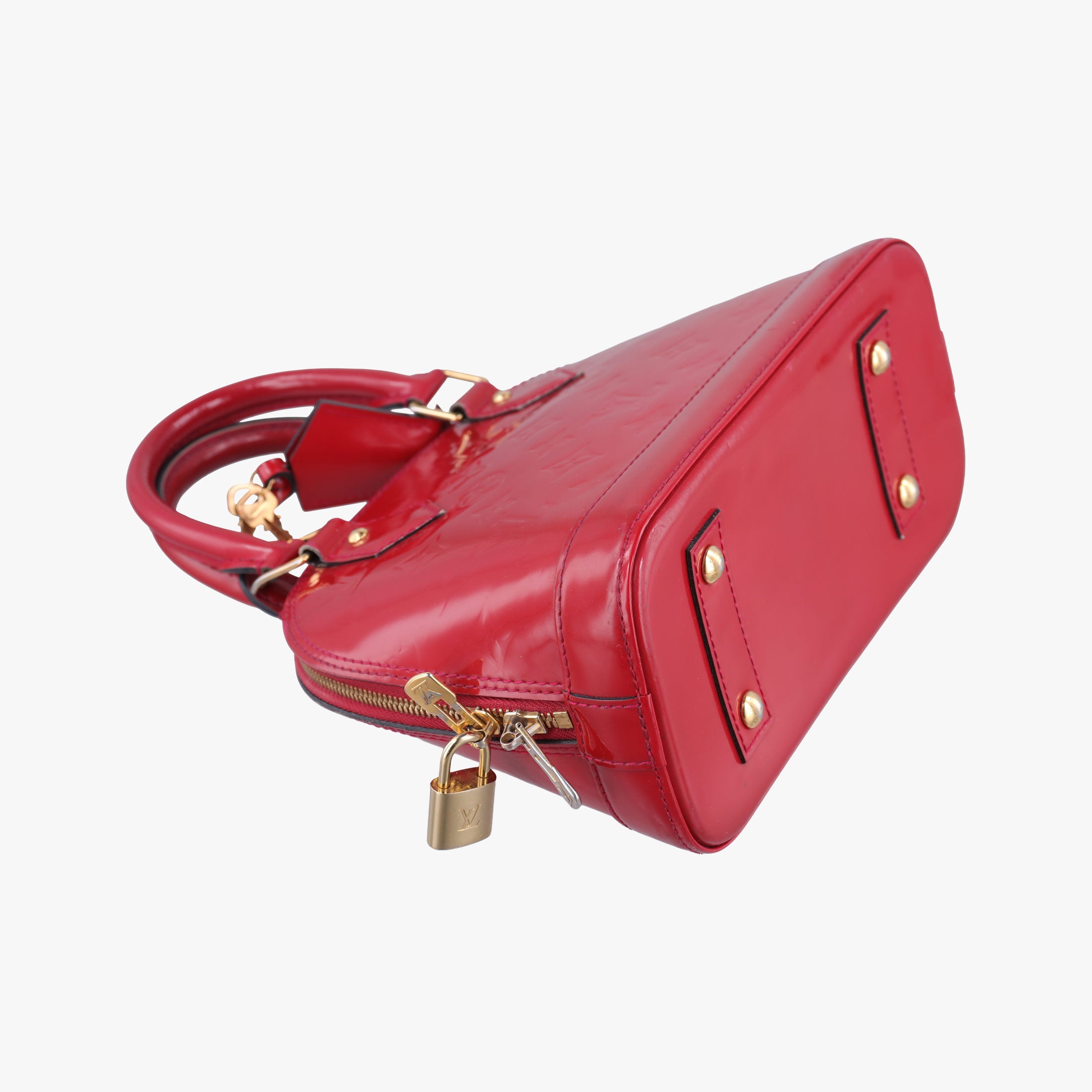 Pre-owned Louis Vuitton Alma BB pomme d'amour Vernis M91606 shoulderbag | stylenewstar