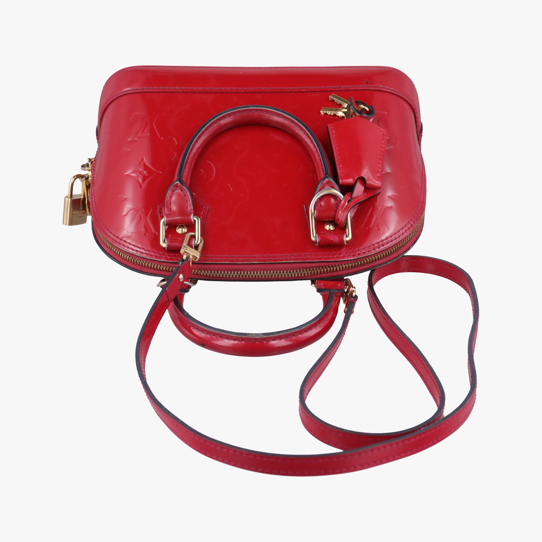 Pre-owned Louis Vuitton Alma BB pomme d'amour Vernis M91606 shoulderbag | stylenewstar