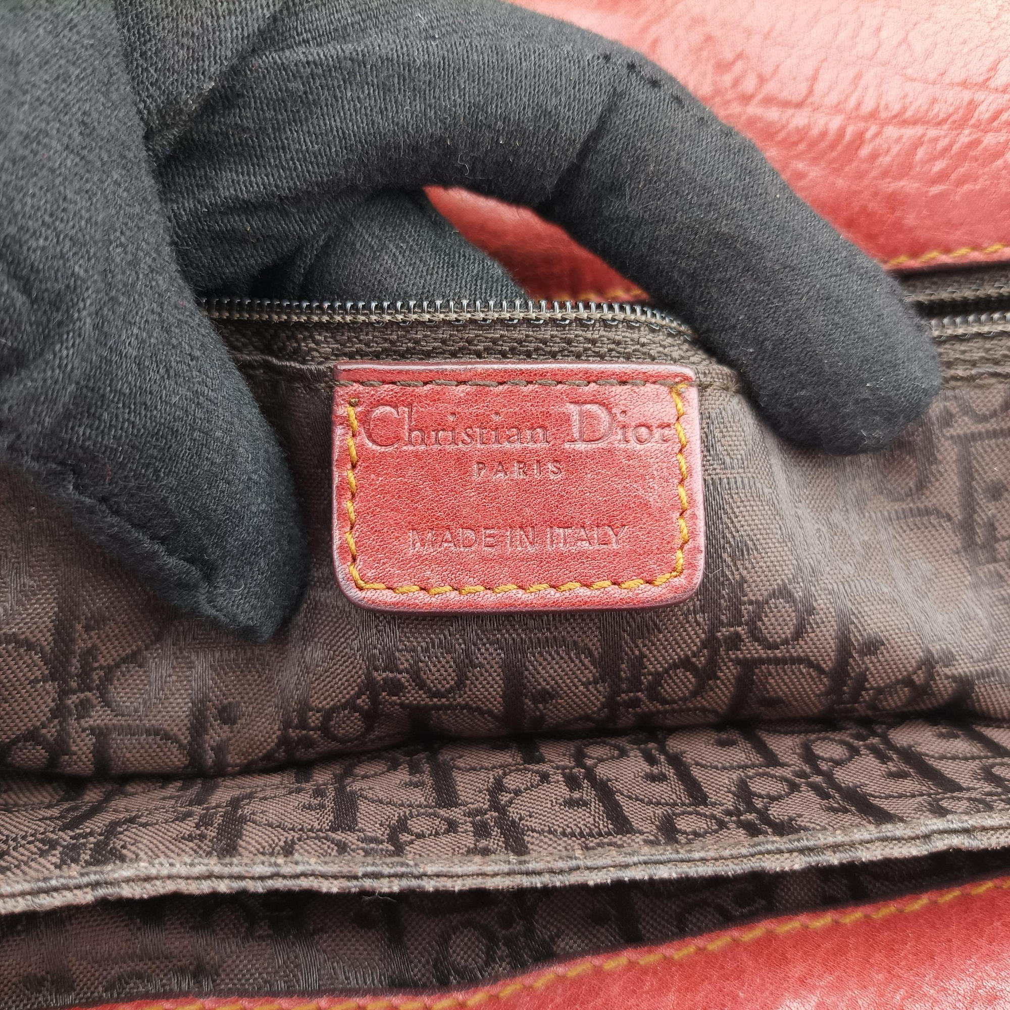 Secondhand Christian Dior Gaucho Red Leather  handbag | stylenewstar