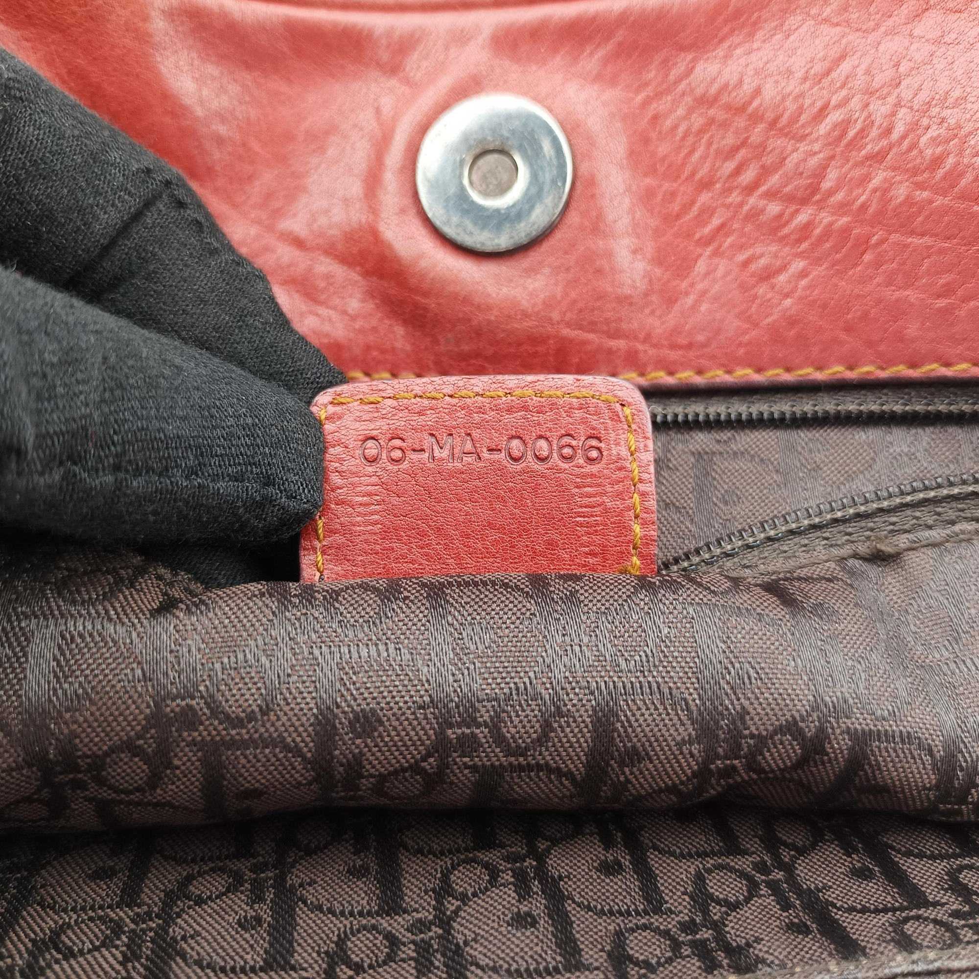 Secondhand Christian Dior Gaucho Red Leather  handbag | stylenewstar
