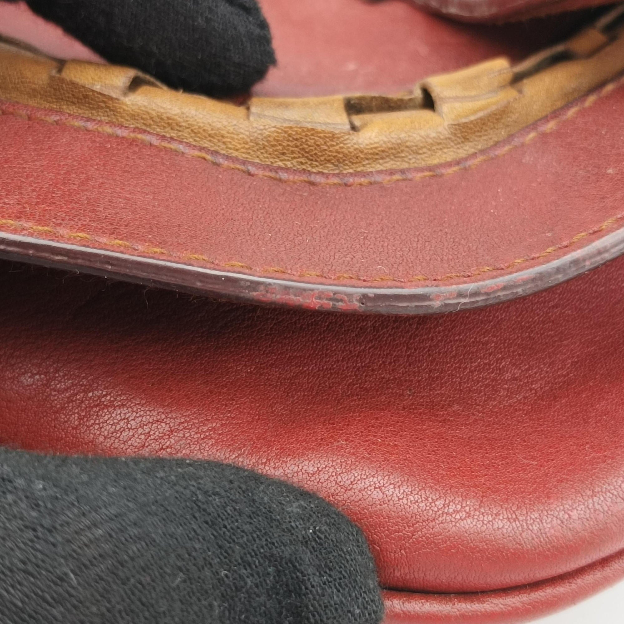 Secondhand Christian Dior Gaucho Red Leather  handbag | stylenewstar