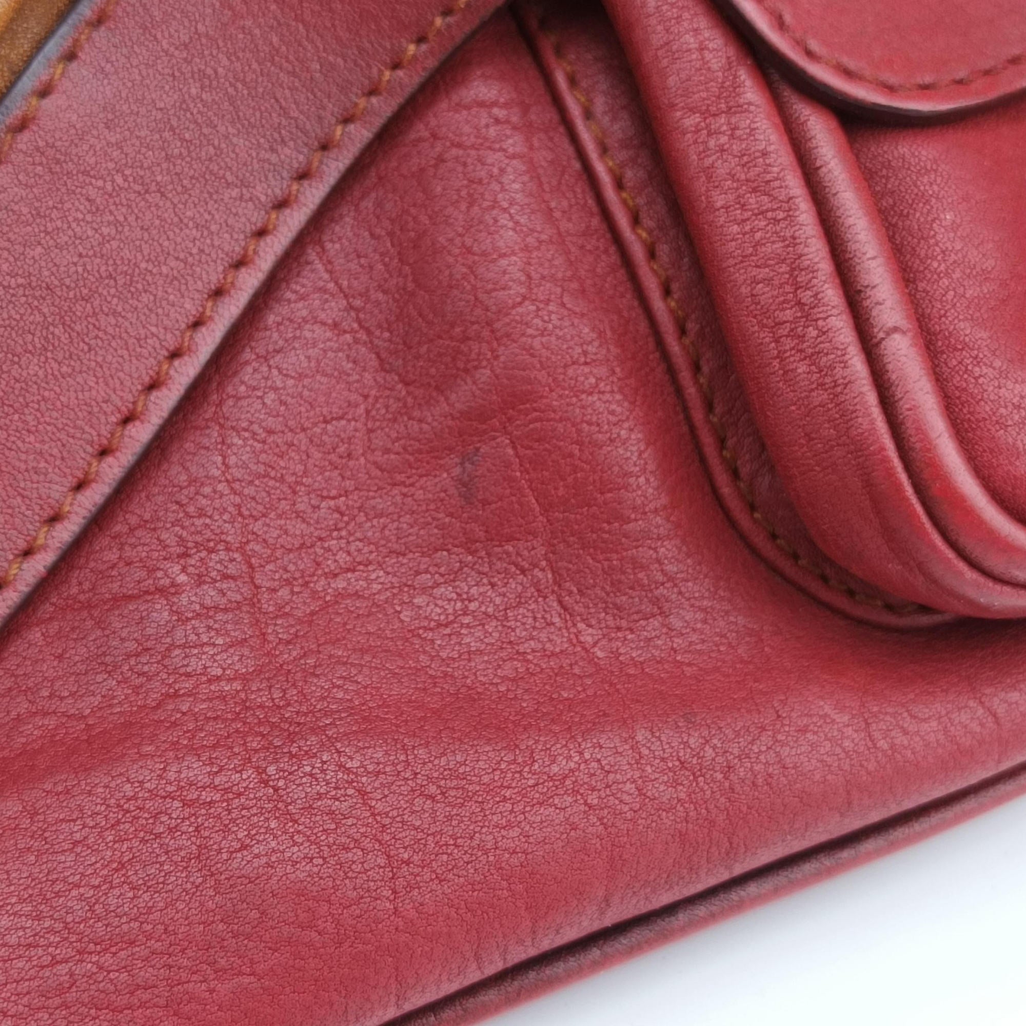 Secondhand Christian Dior Gaucho Red Leather  handbag | stylenewstar