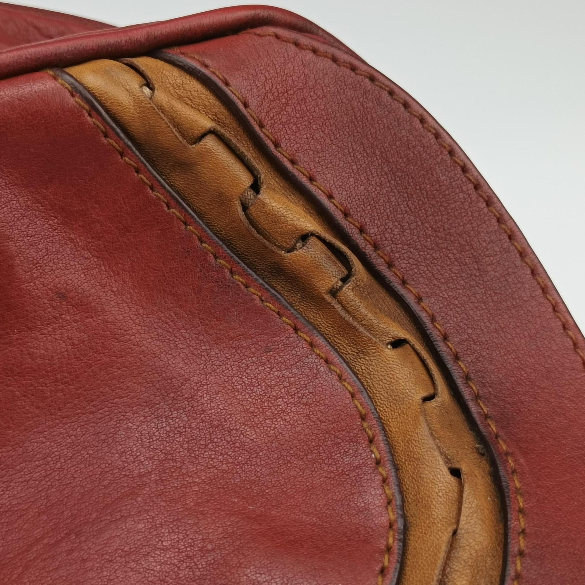 Secondhand Christian Dior Gaucho Red Leather  handbag | stylenewstar
