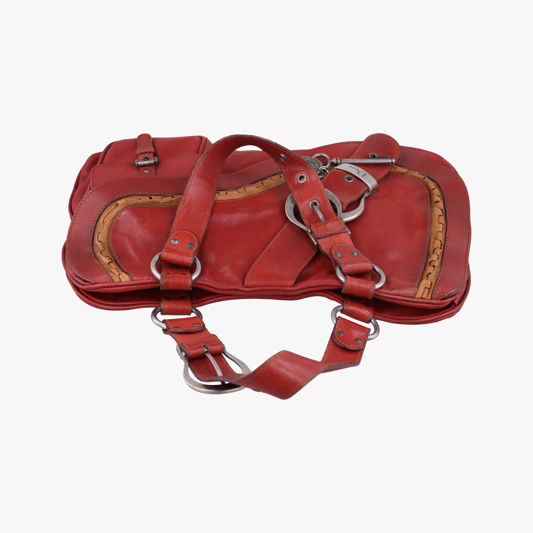 Secondhand Christian Dior Gaucho Red Leather  handbag | stylenewstar