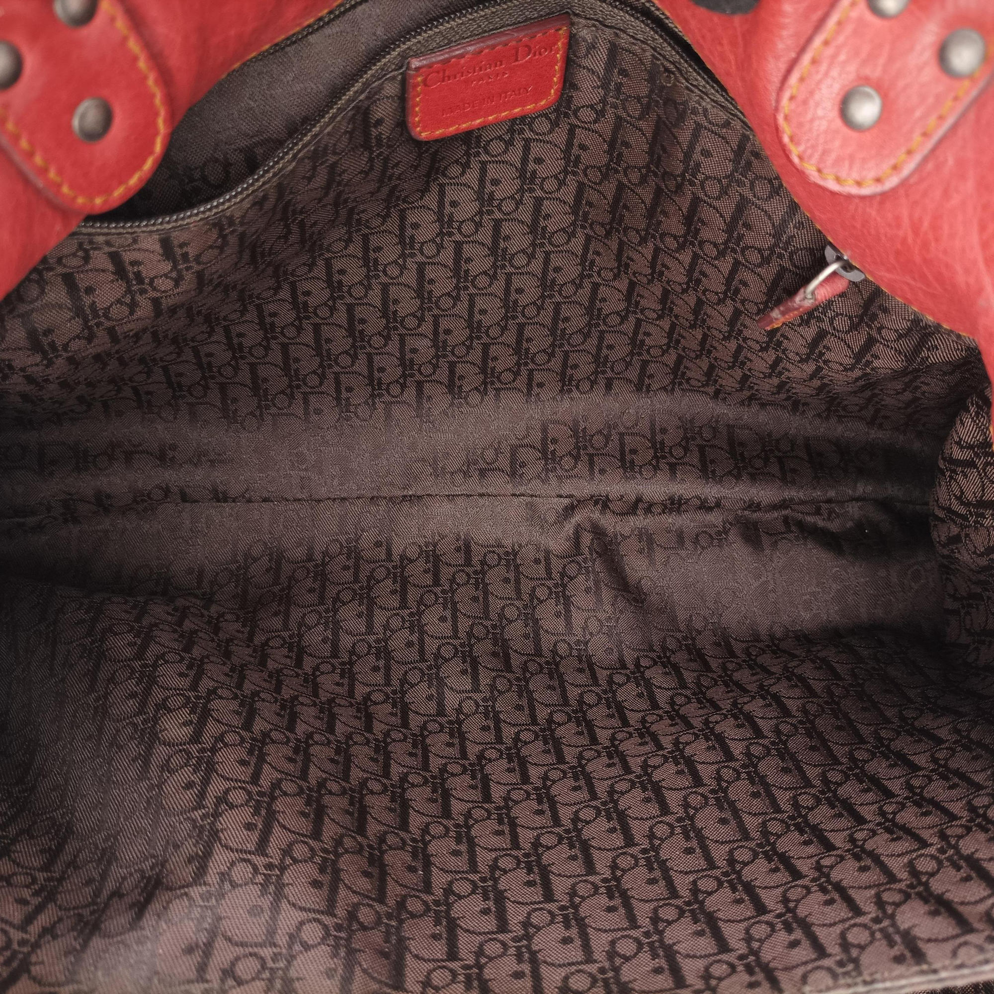 Secondhand Christian Dior Gaucho Red Leather  handbag | stylenewstar