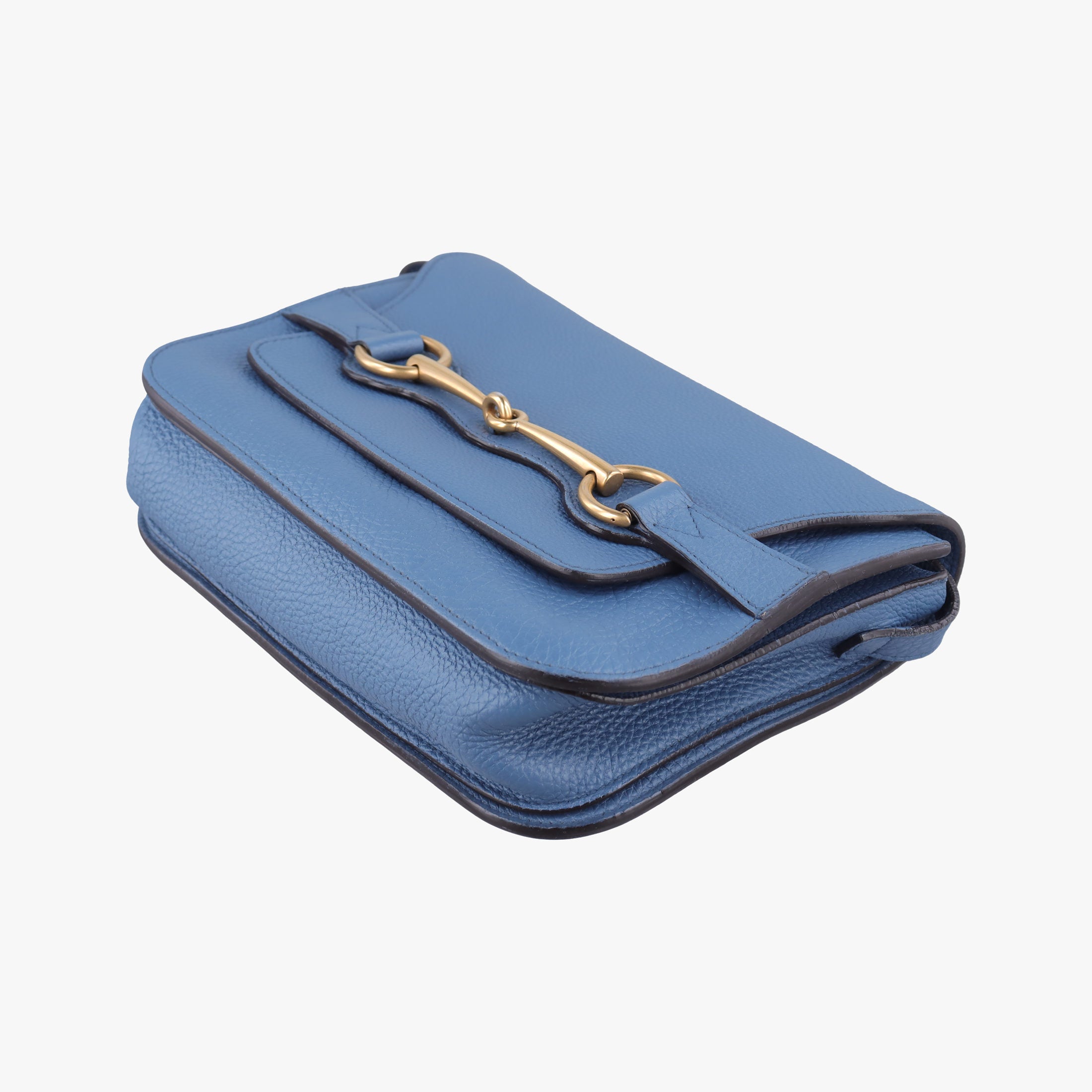 Pre-owned Gucci Bright Bit Blue Leather 353231 shoulderbag | stylenewstar