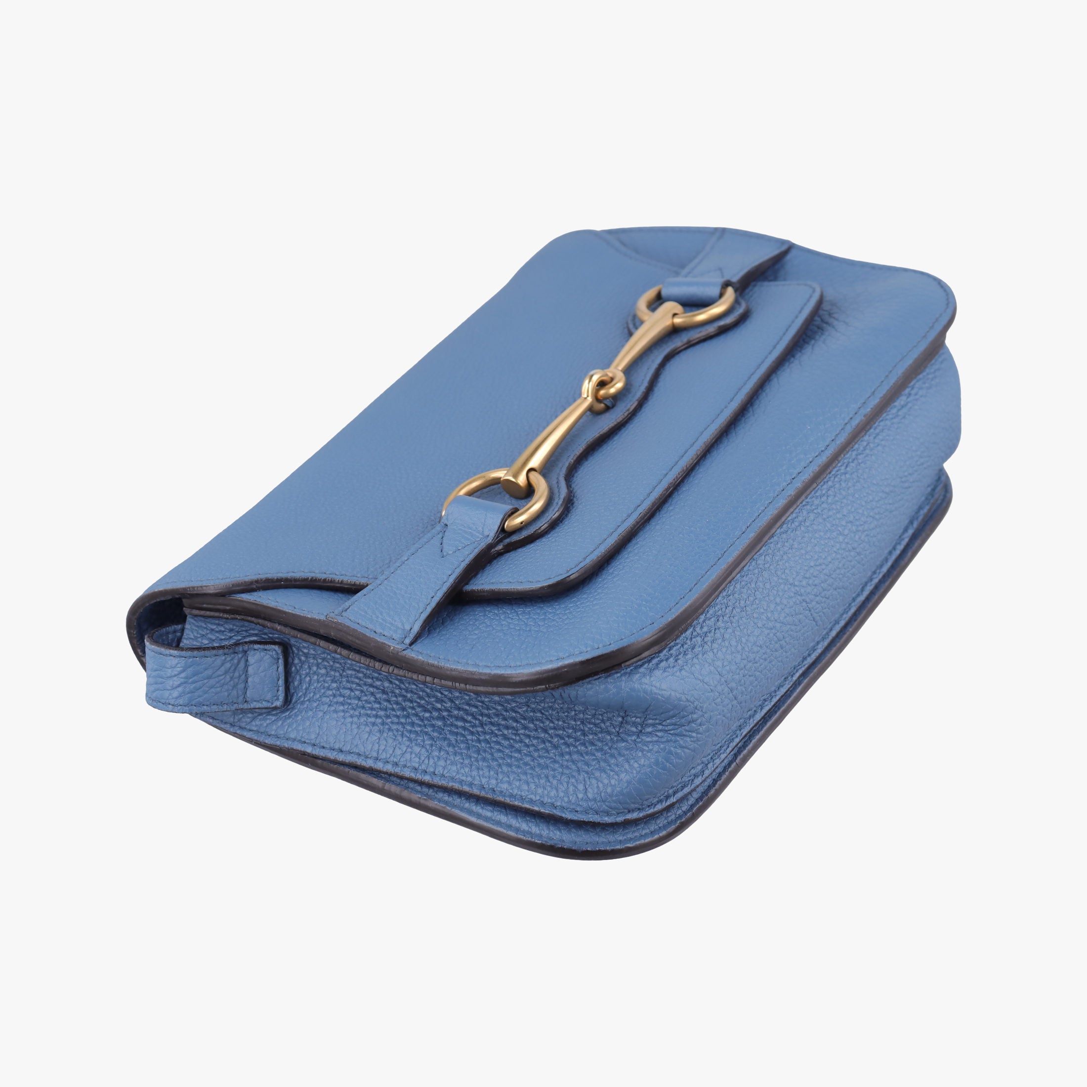 Pre-owned Gucci Bright Bit Blue Leather 353231 shoulderbag | stylenewstar