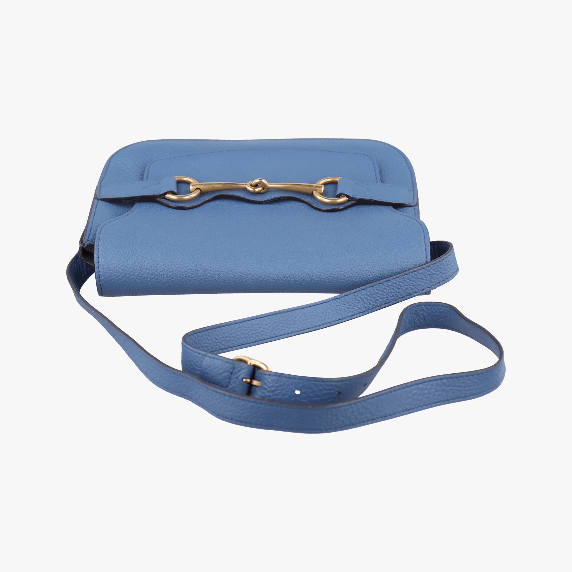 Pre-owned Gucci Bright Bit Blue Leather 353231 shoulderbag | stylenewstar