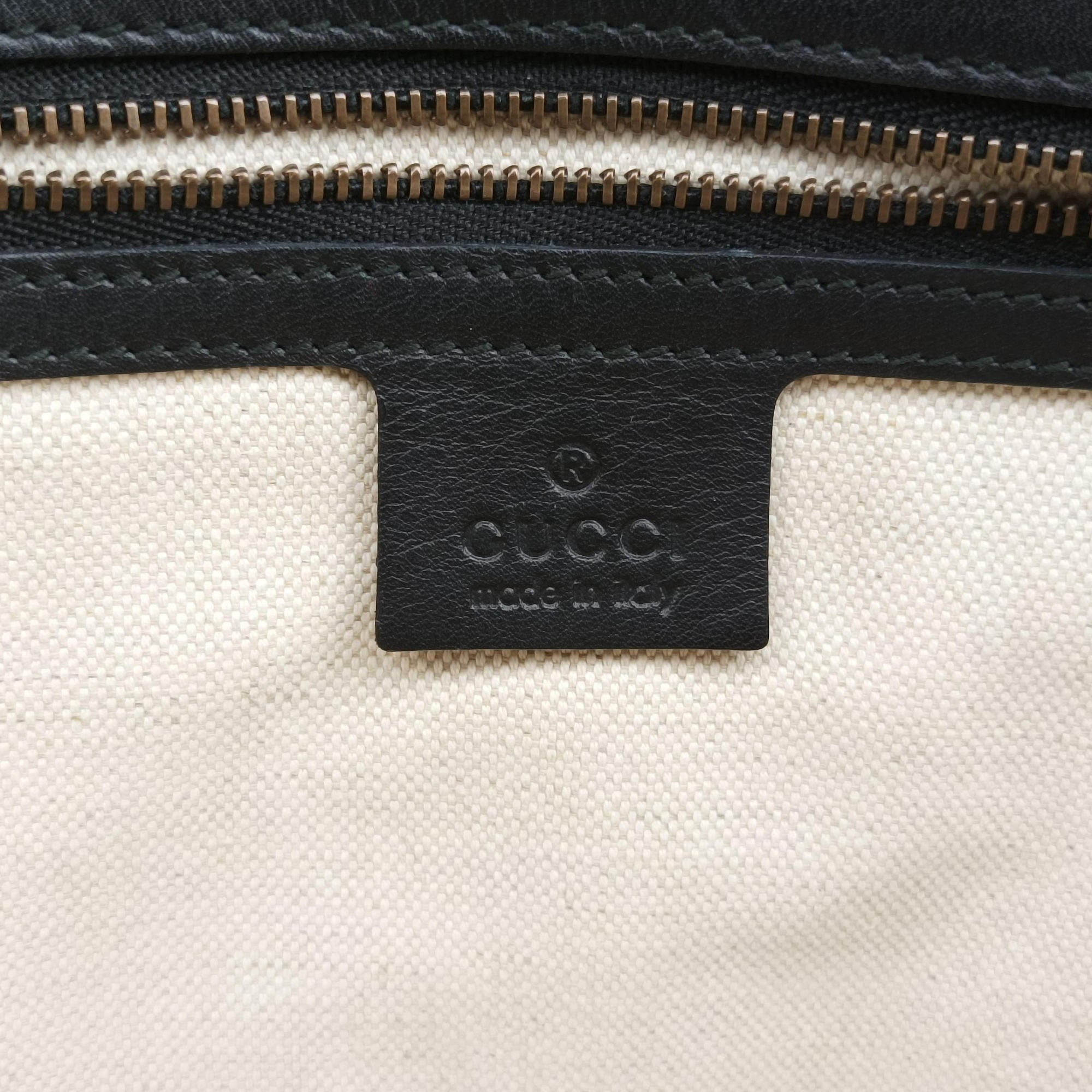 Pre-owned Gucci Peony Strawberry Black×Multicolor Leather 432280 shoulderbag | stylenewstar