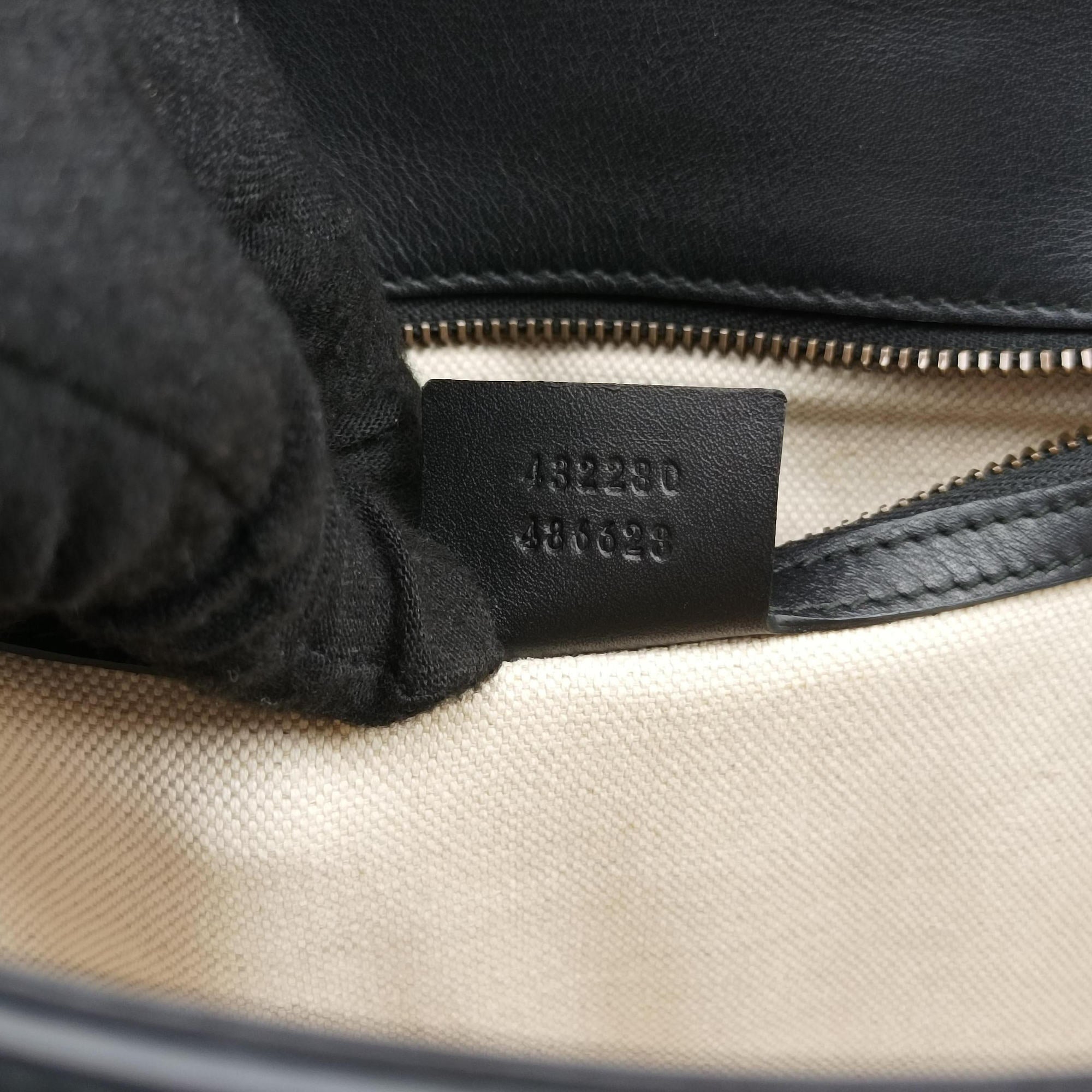 Pre-owned Gucci Peony Strawberry Black×Multicolor Leather 432280 shoulderbag | stylenewstar