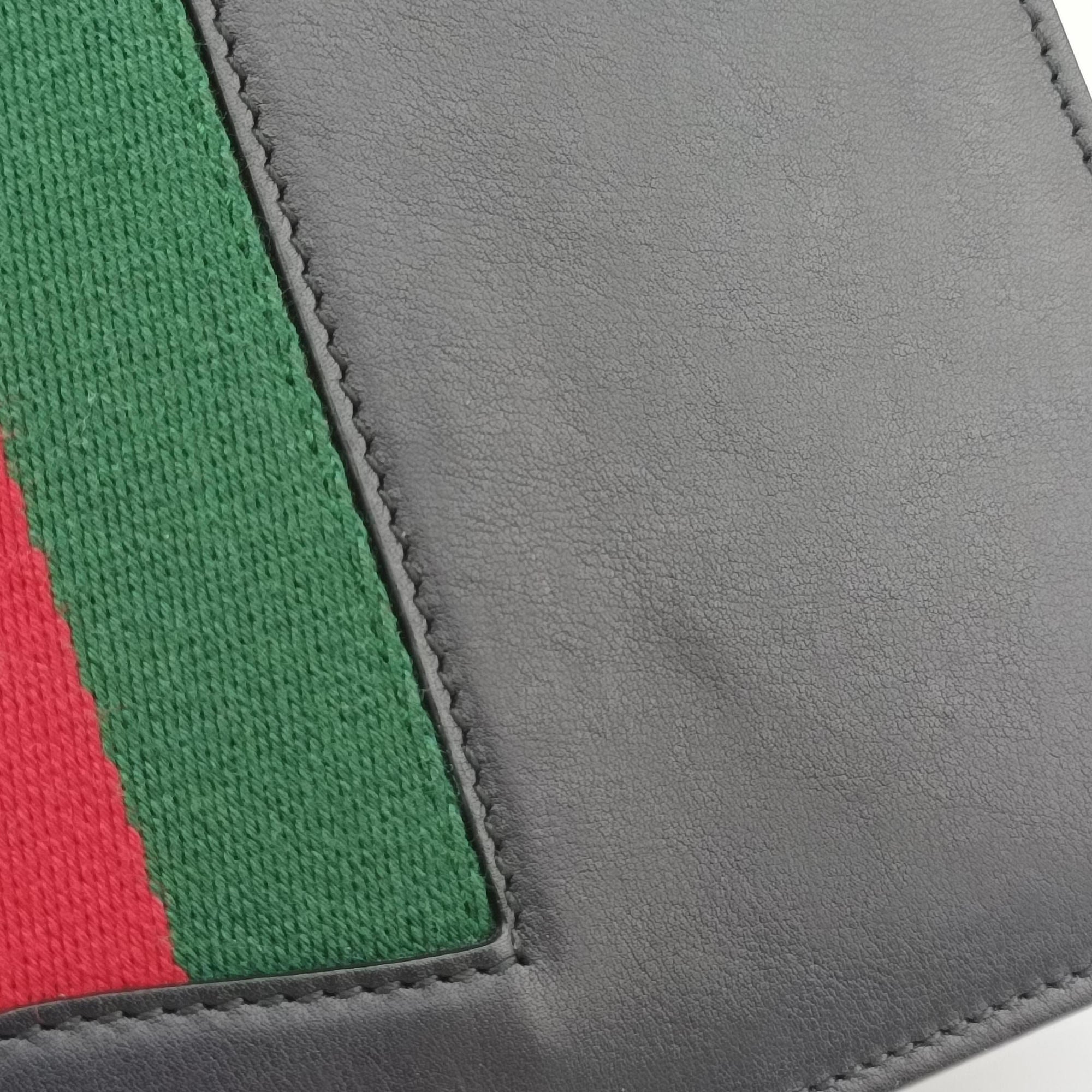 Pre-owned Gucci Peony Strawberry Black×Multicolor Leather 432280 shoulderbag | stylenewstar