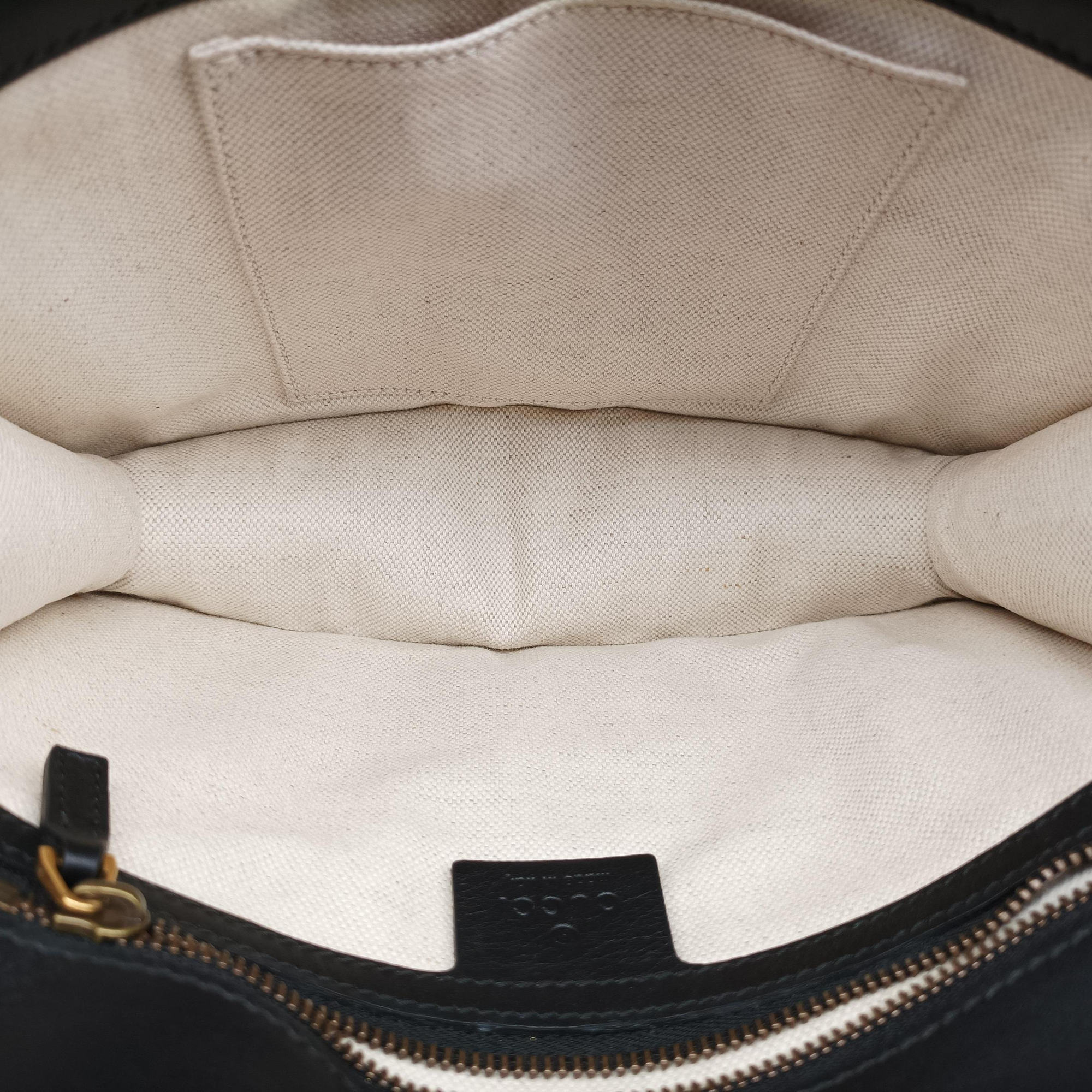Pre-owned Gucci Peony Strawberry Black×Multicolor Leather 432280 shoulderbag | stylenewstar
