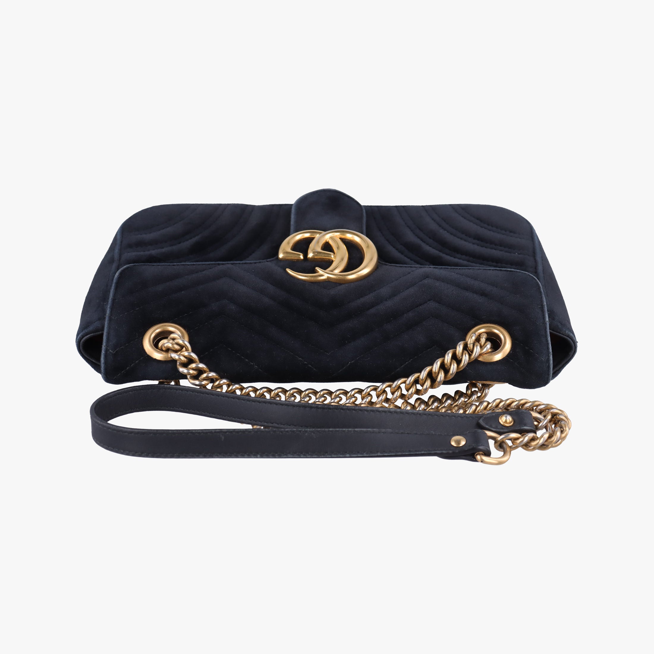 Secondhand Gucci GG Marmont Black velour 443497 shoulderbag | stylenewstar