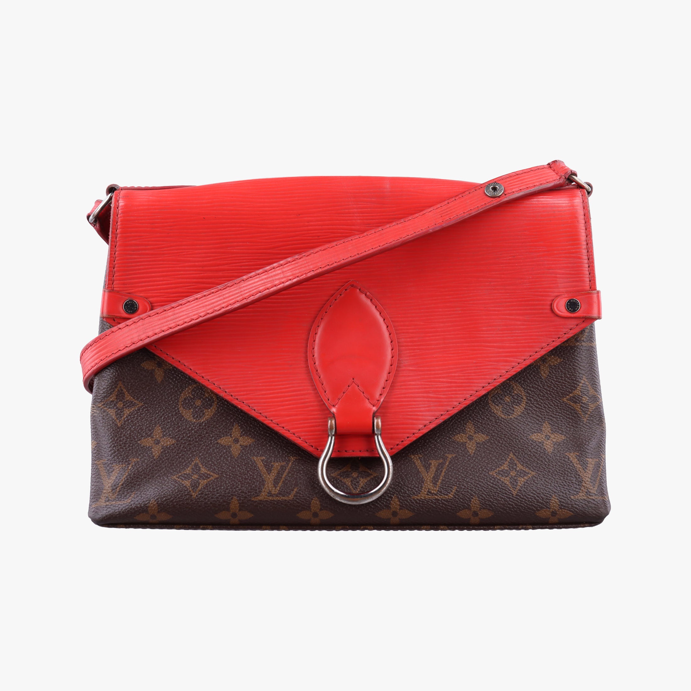 Pre-owned Louis Vuitton SAINT MICHEL Brown×COQUELICOT Monogram Canvas×epi M44031 shoulderbag | stylenewstar