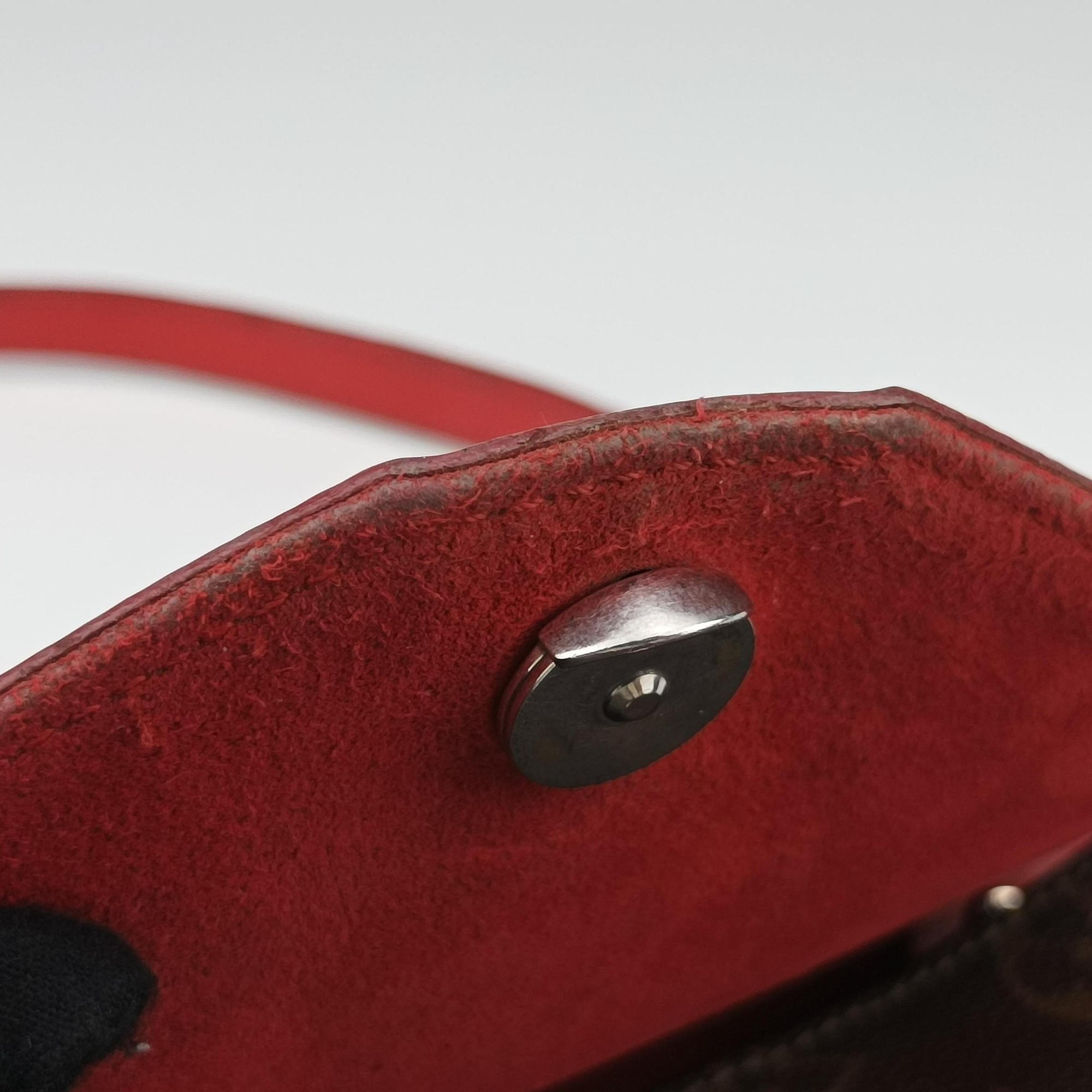 Pre-owned Louis Vuitton SAINT MICHEL Brown×COQUELICOT Monogram Canvas×epi M44031 shoulderbag | stylenewstar