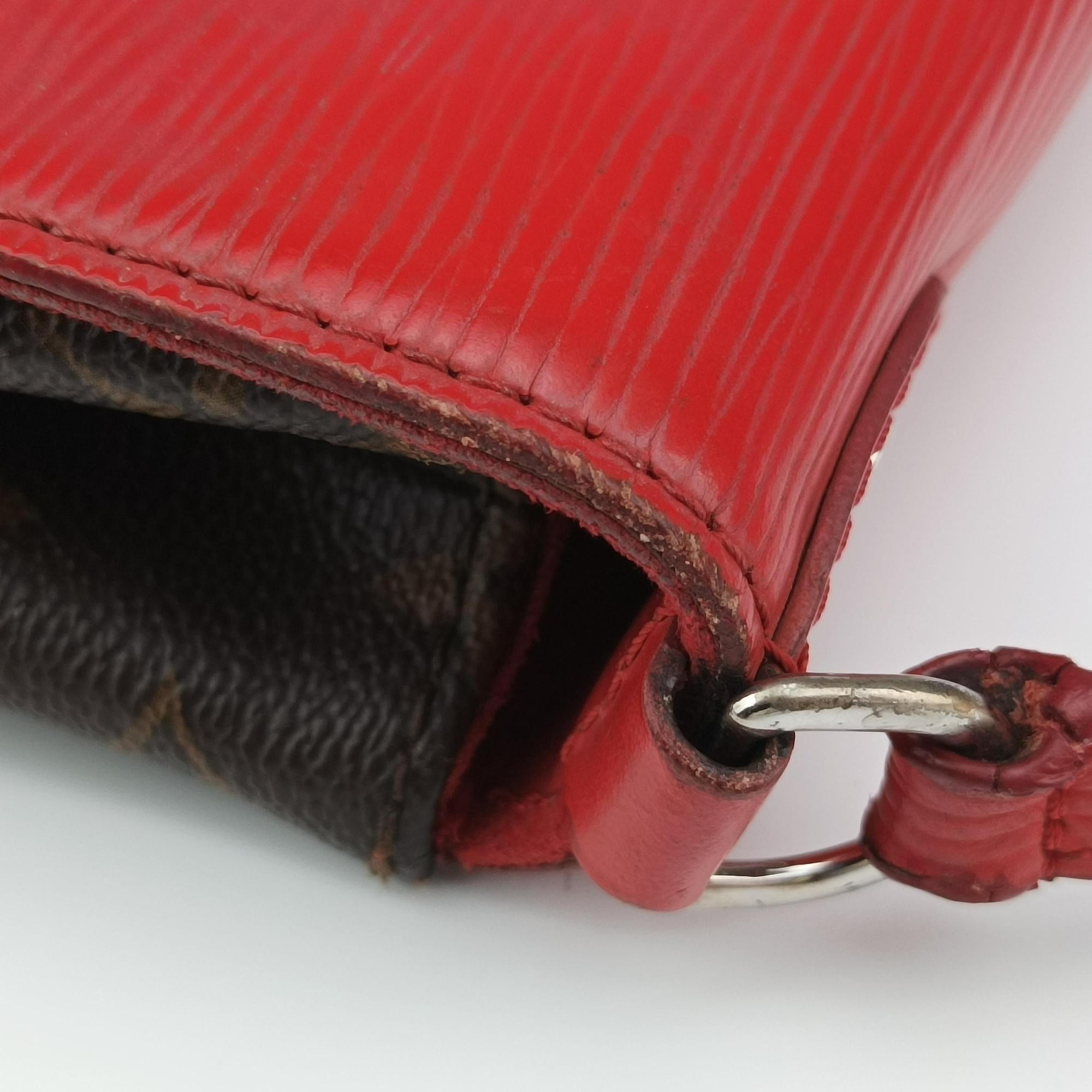 Pre-owned Louis Vuitton SAINT MICHEL Brown×COQUELICOT Monogram Canvas×epi M44031 shoulderbag | stylenewstar