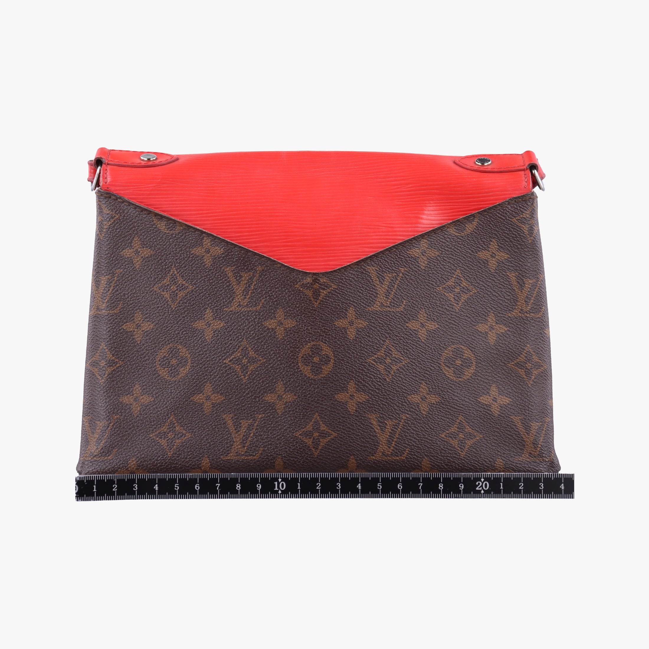 Pre-owned Louis Vuitton SAINT MICHEL Brown×COQUELICOT Monogram Canvas×epi M44031 shoulderbag | stylenewstar