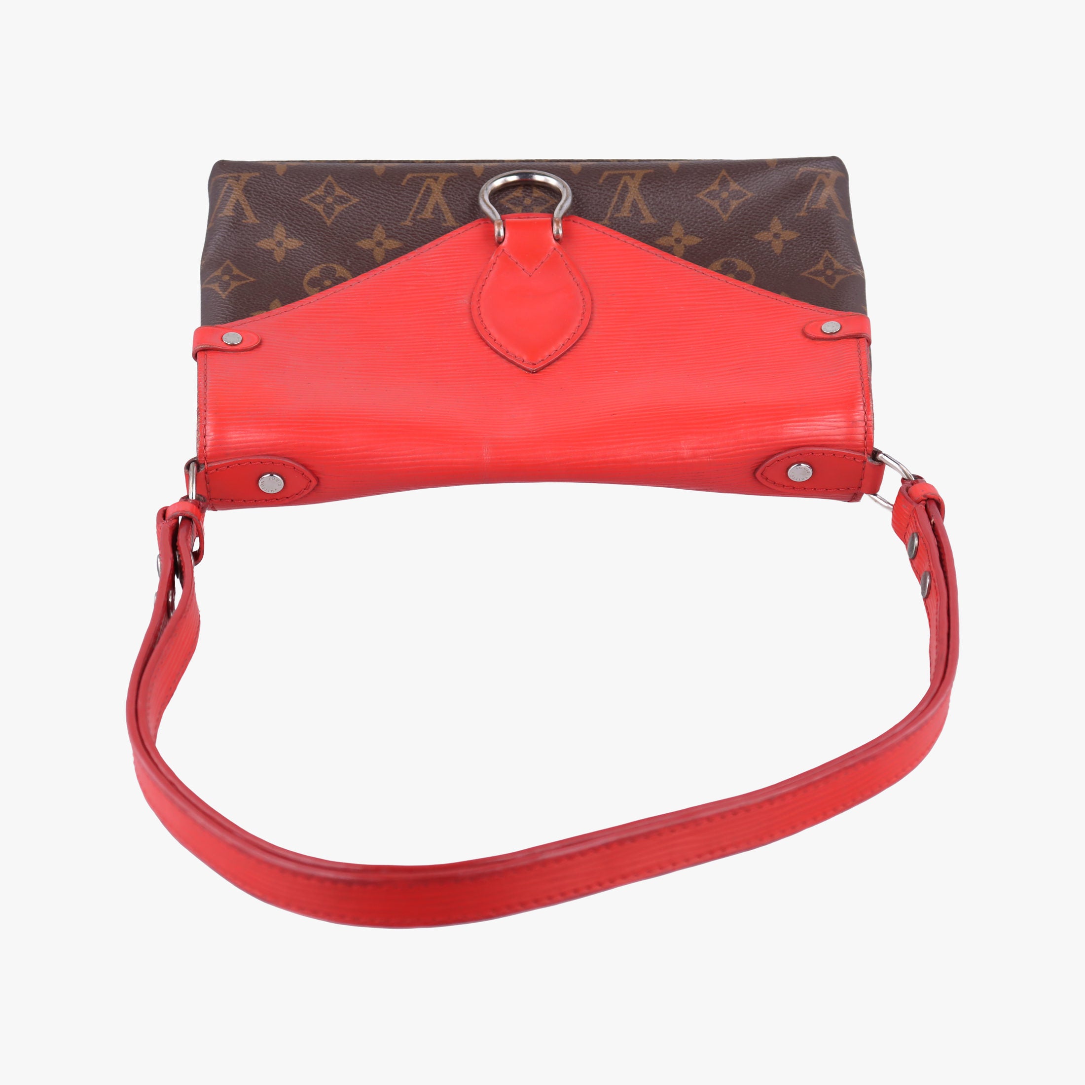 Pre-owned Louis Vuitton SAINT MICHEL Brown×COQUELICOT Monogram Canvas×epi M44031 shoulderbag | stylenewstar