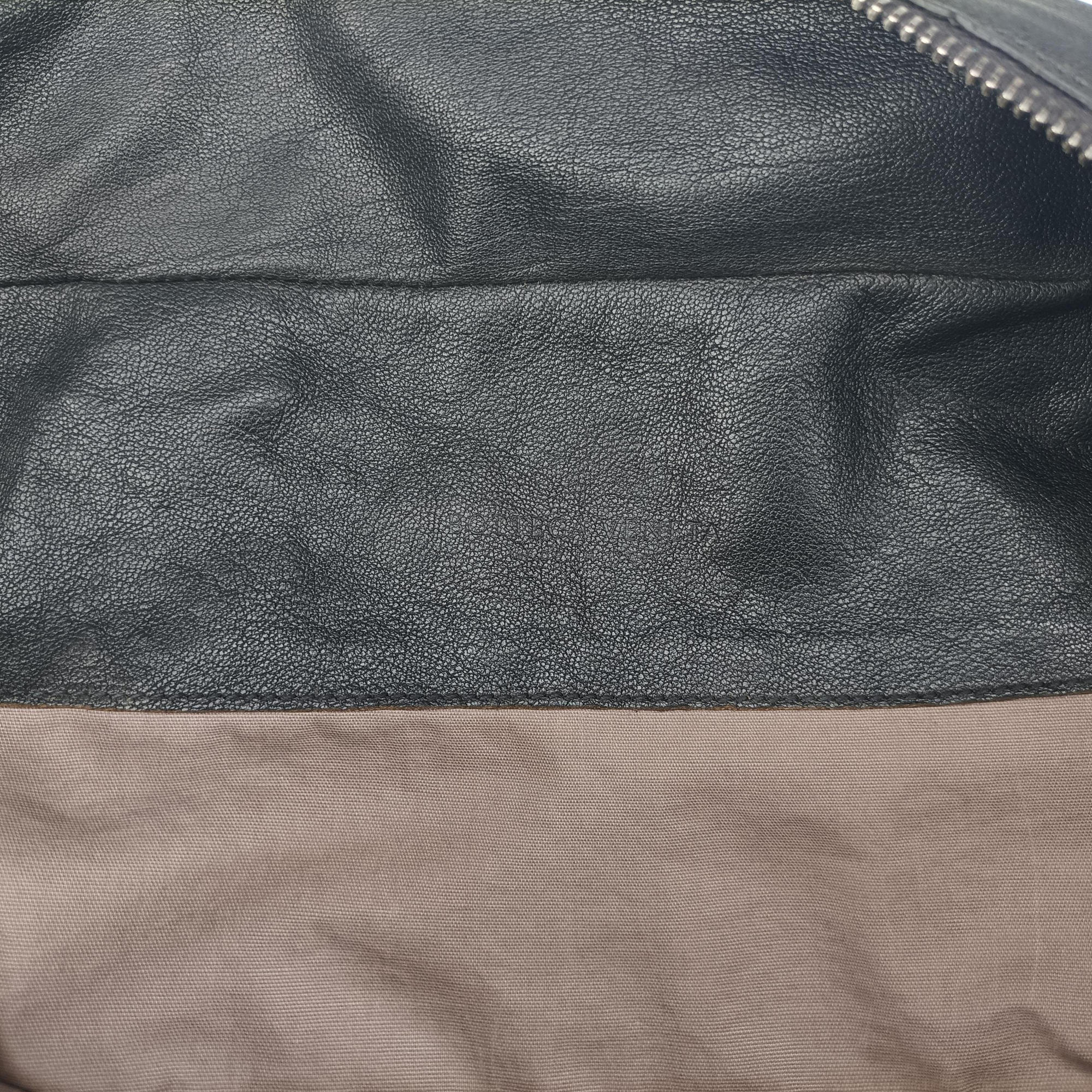 Pre-owned Bottega Veneta Intrecciato Black×Blue×Grey lambskin  shoulderbag | stylenewstar