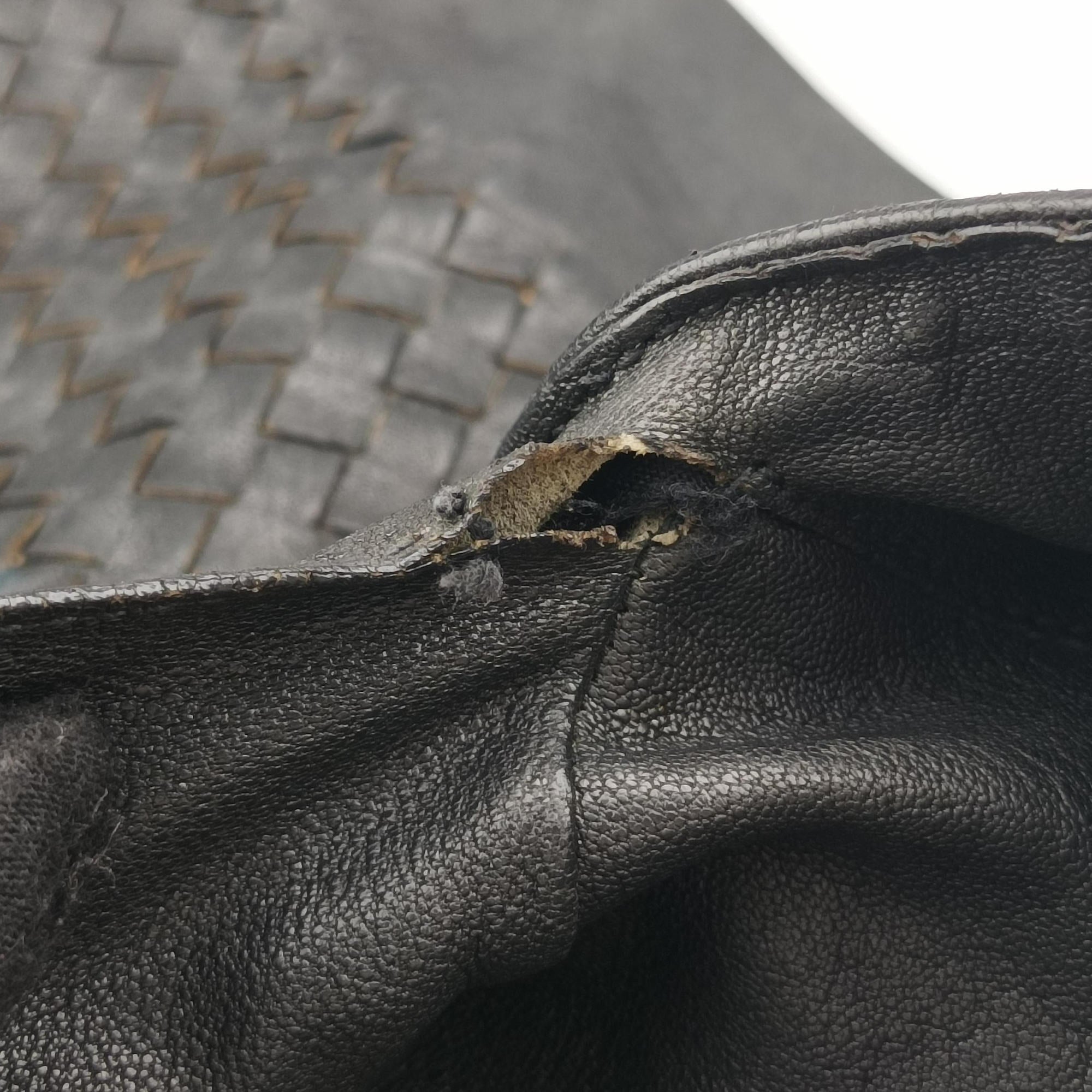 Pre-owned Bottega Veneta Intrecciato Black×Blue×Grey lambskin  shoulderbag | stylenewstar