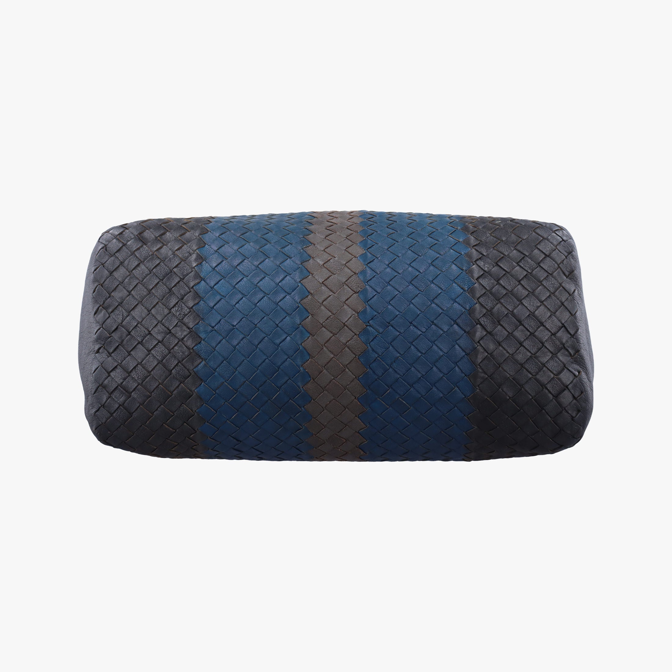Pre-owned Bottega Veneta Intrecciato Black×Blue×Grey lambskin  shoulderbag | stylenewstar