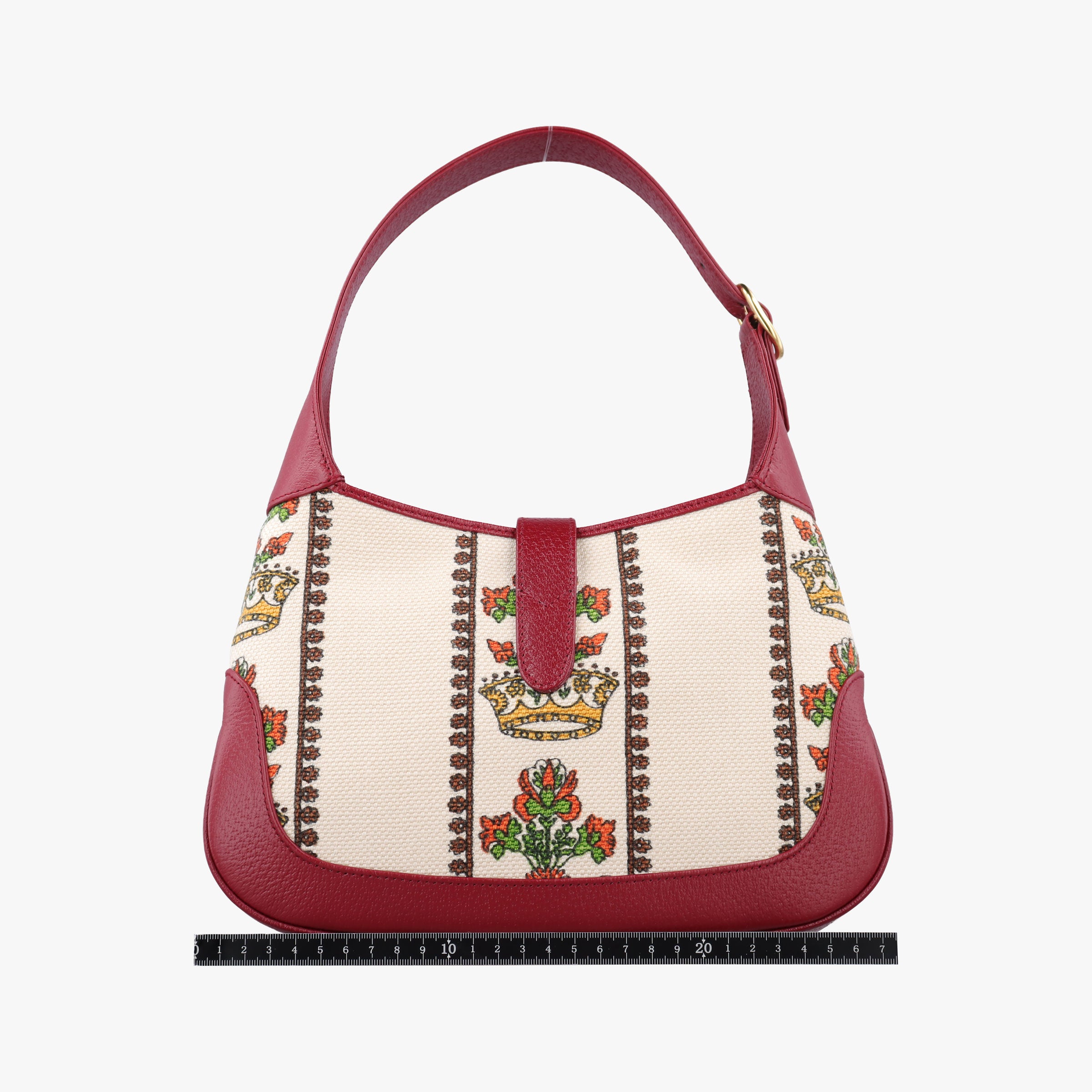Pre-owned Gucci Jackie 1961 White x Red x Multicolor Canvas×leather 636706 shoulderbag | stylenewstar