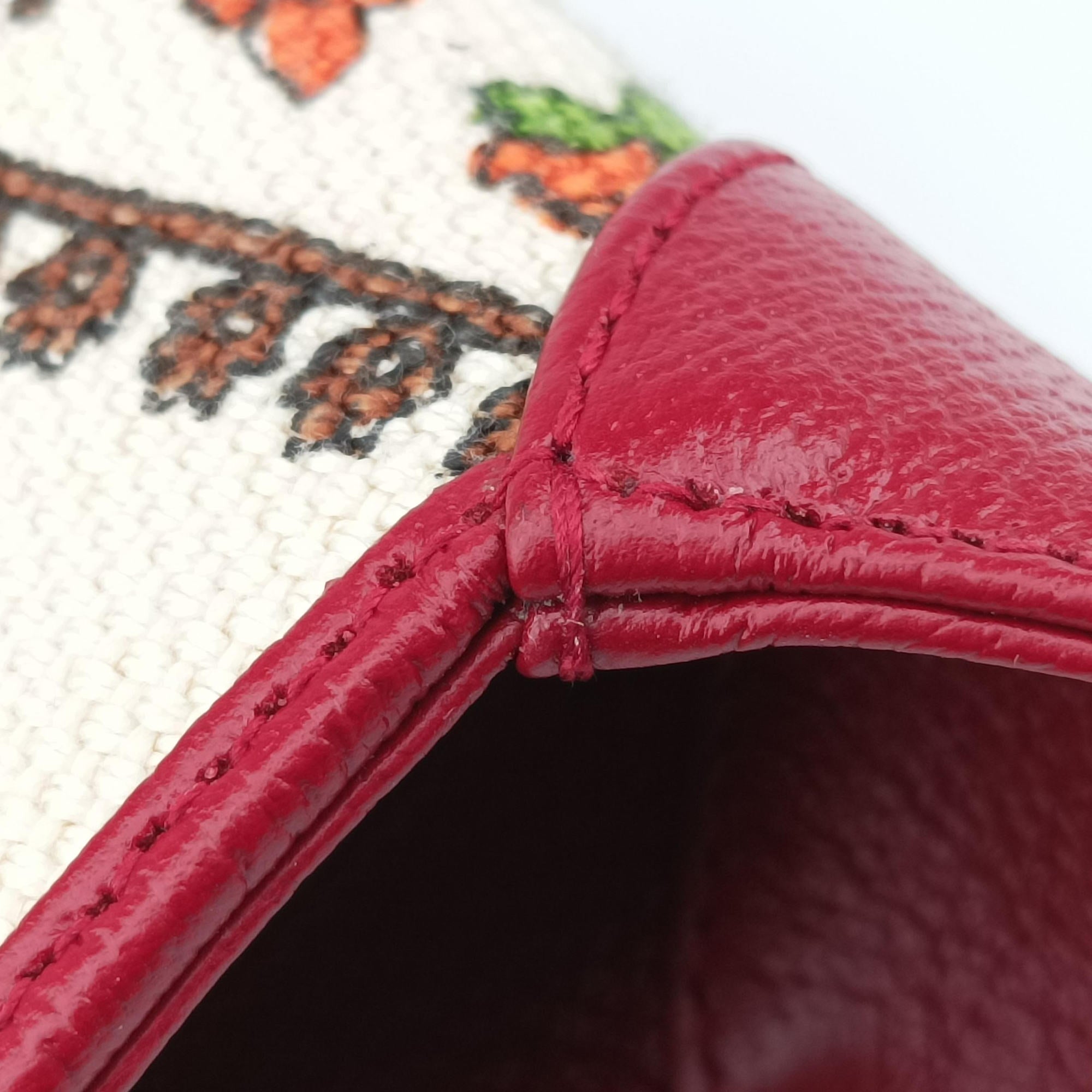 Pre-owned Gucci Jackie 1961 White x Red x Multicolor Canvas×leather 636706 shoulderbag | stylenewstar