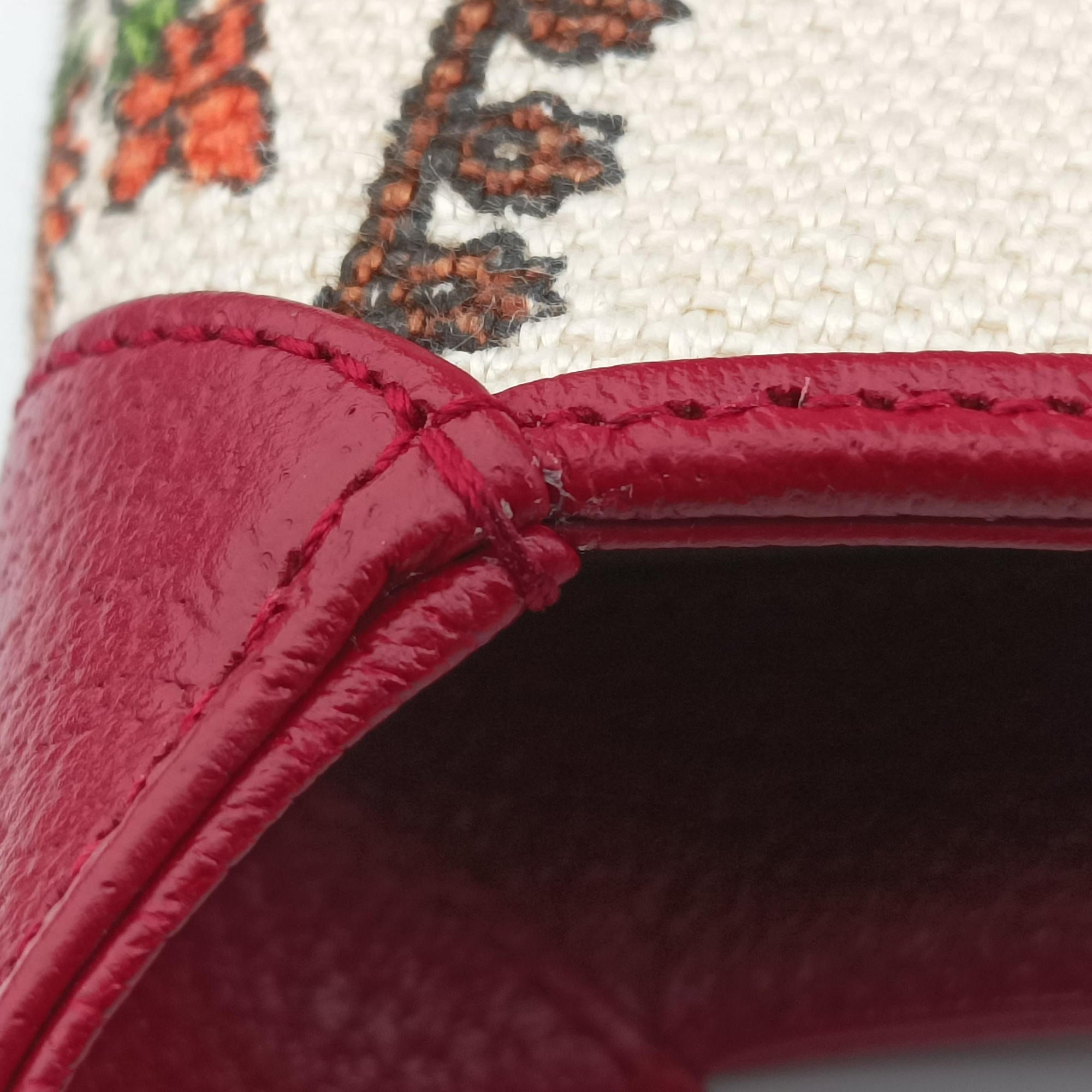 Pre-owned Gucci Jackie 1961 White x Red x Multicolor Canvas×leather 636706 shoulderbag | stylenewstar