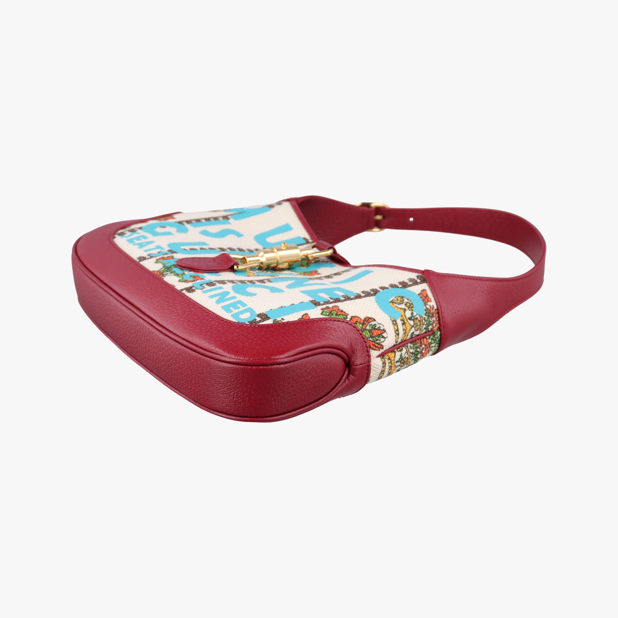 Pre-owned Gucci Jackie 1961 White x Red x Multicolor Canvas×leather 636706 shoulderbag | stylenewstar