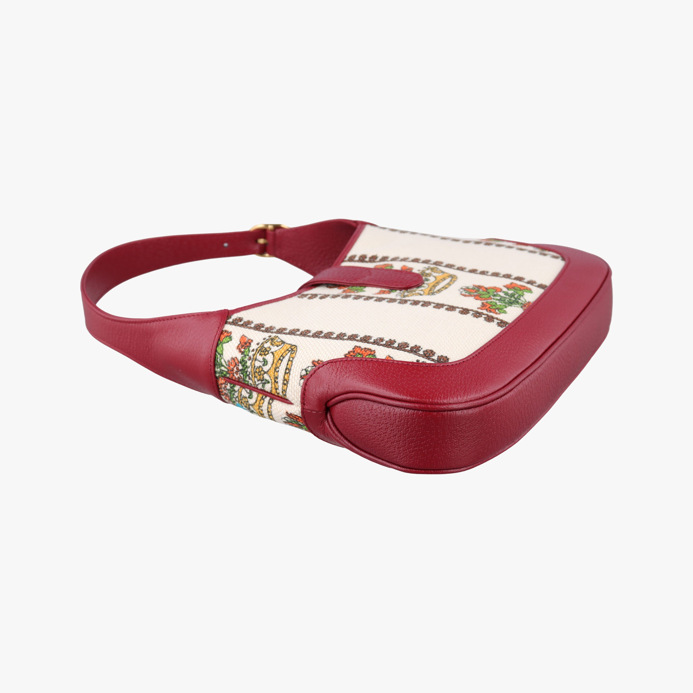 Pre-owned Gucci Jackie 1961 White x Red x Multicolor Canvas×leather 636706 shoulderbag | stylenewstar