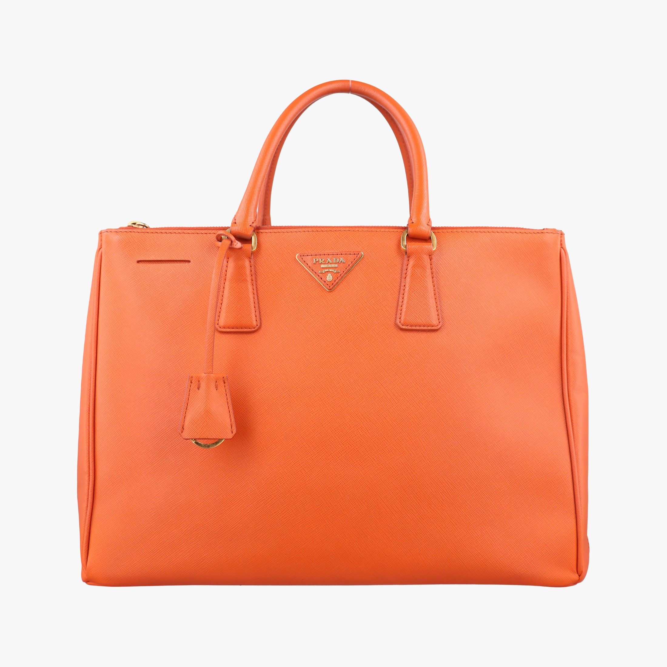Pre-owned Prada Galleria Orange SAFFIANO Leather BN1786 handbag | stylenewstar