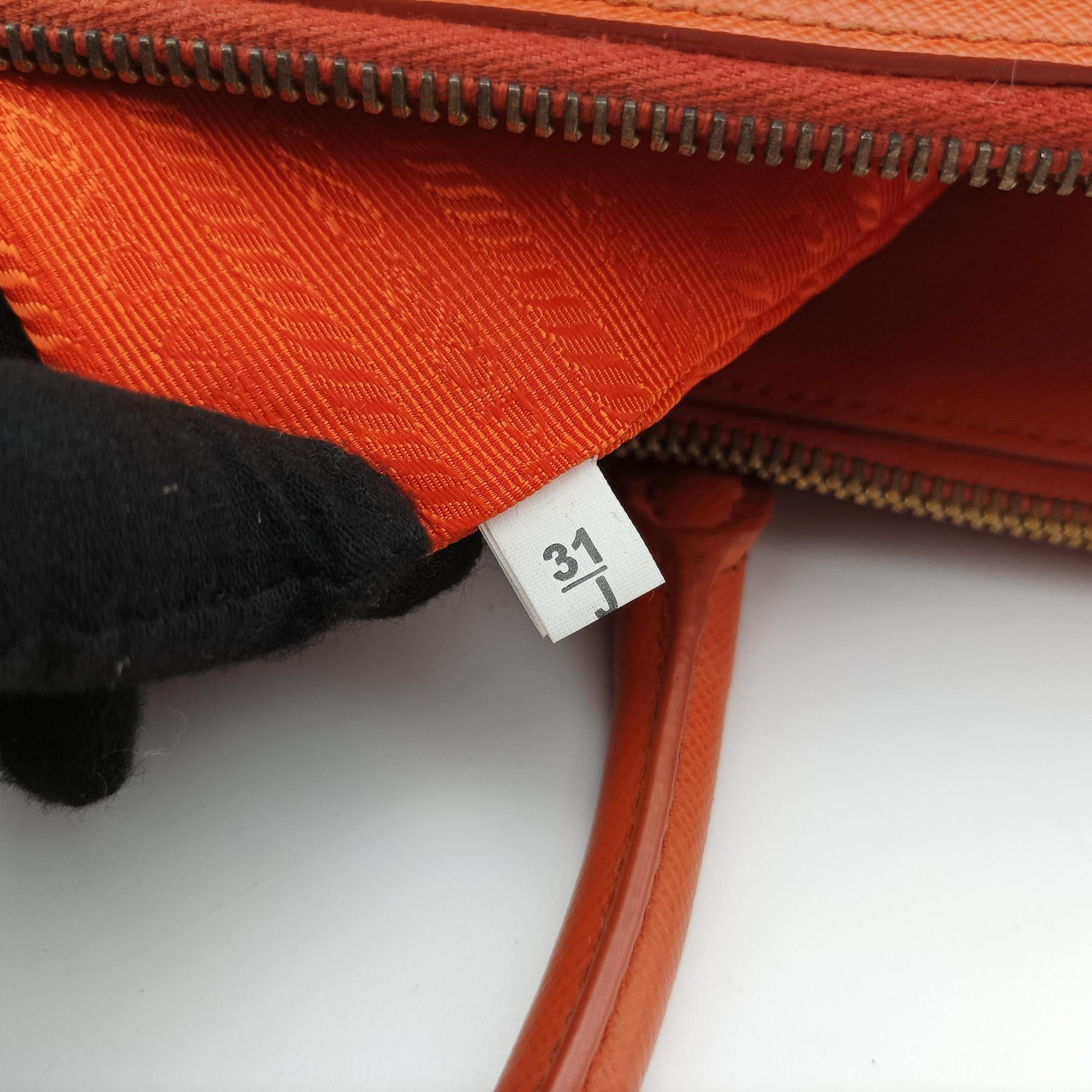 Pre-owned Prada Galleria Orange SAFFIANO Leather BN1786 handbag | stylenewstar
