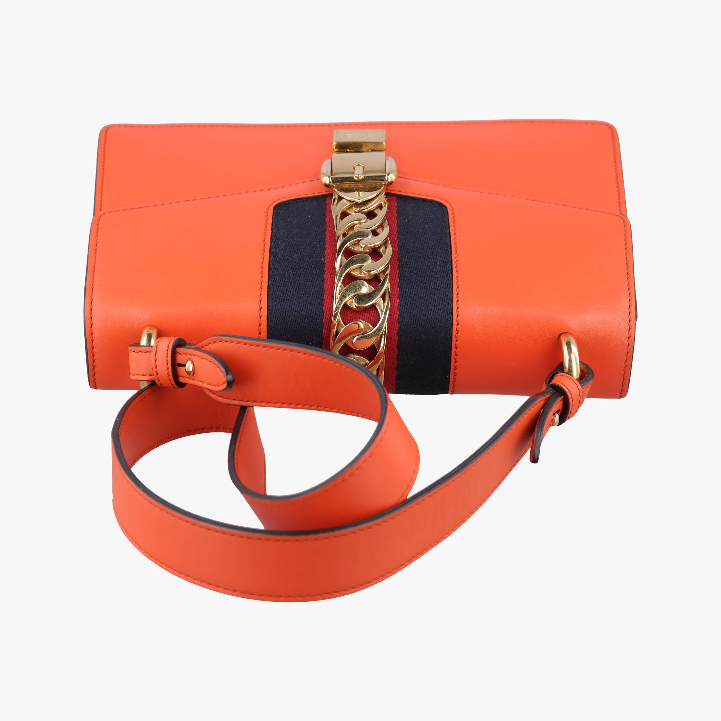 Secondhand Gucci Sylvie Orange x Red x Black Leather 421882 shoulderbag | stylenewstar