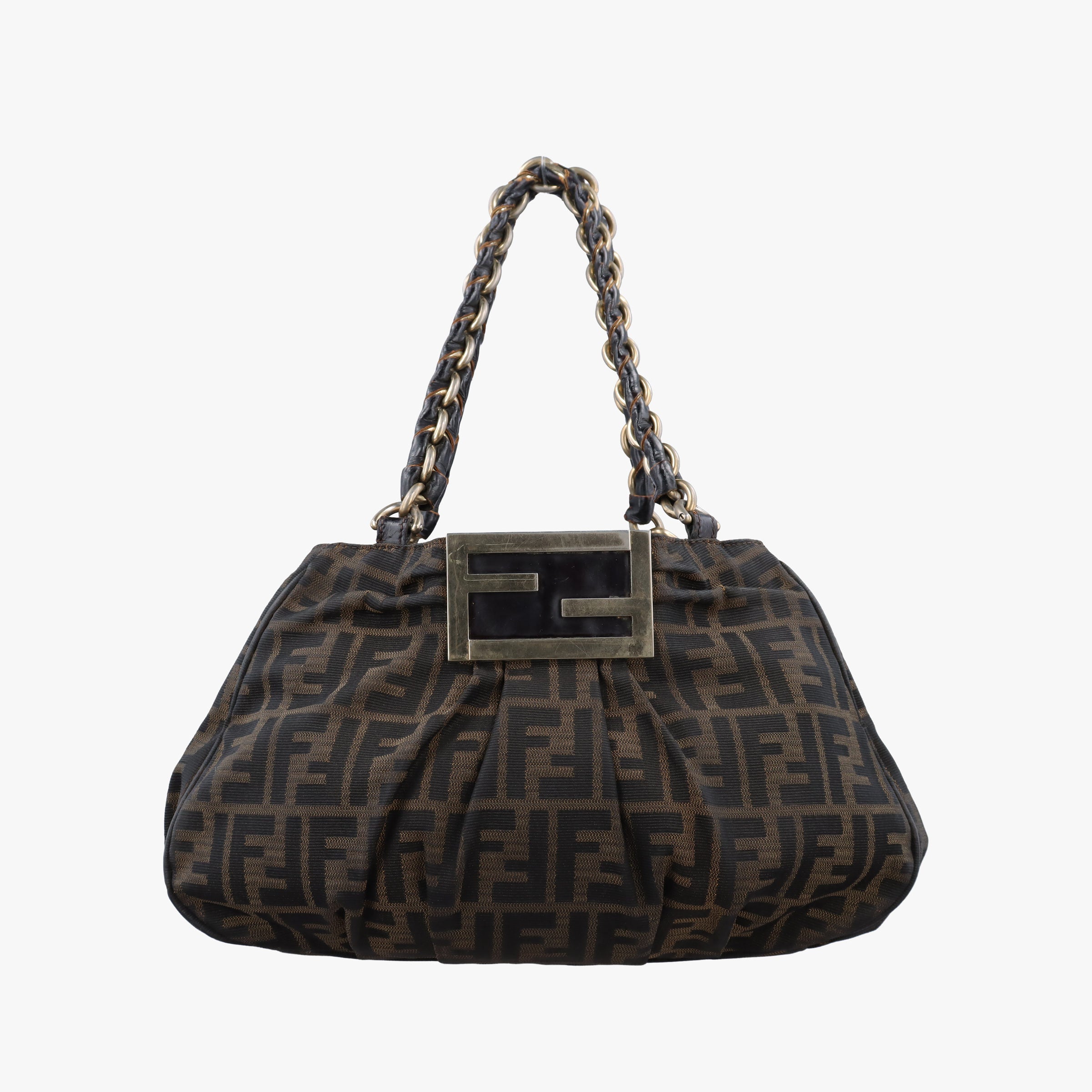 Pre-owned Fendi Mia Brown canvas 8BR615 shoulderbag | stylenewstar
