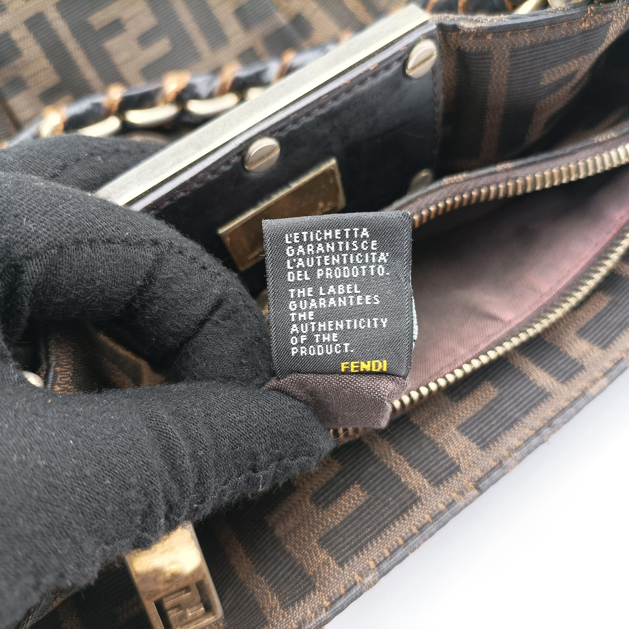 Pre-owned Fendi Mia Brown canvas 8BR615 shoulderbag | stylenewstar