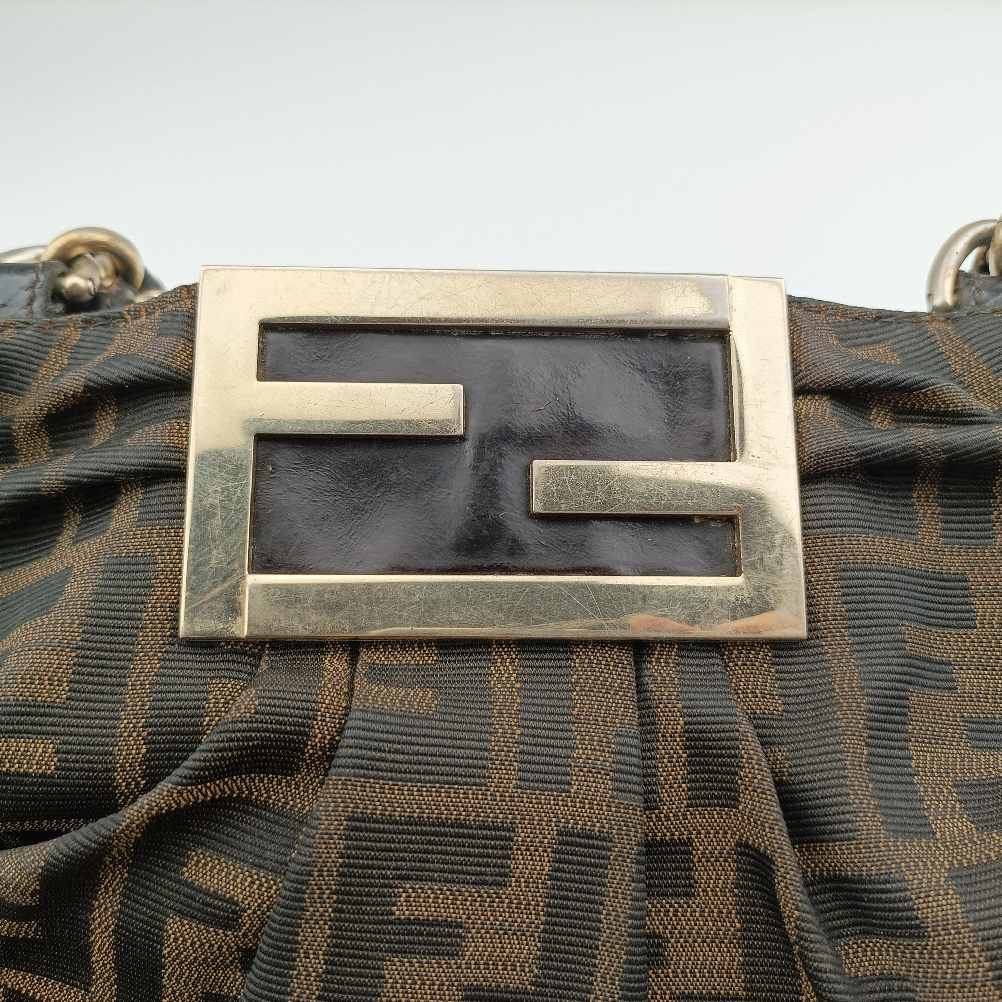 Pre-owned Fendi Mia Brown canvas 8BR615 shoulderbag | stylenewstar