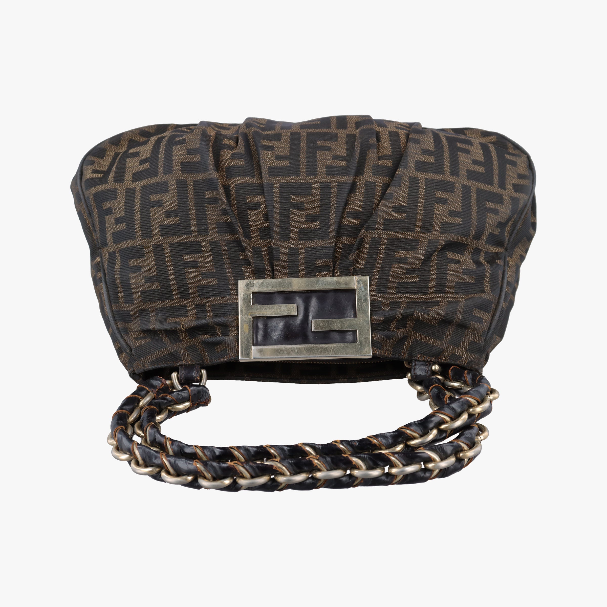 Pre-owned Fendi Mia Brown canvas 8BR615 shoulderbag | stylenewstar