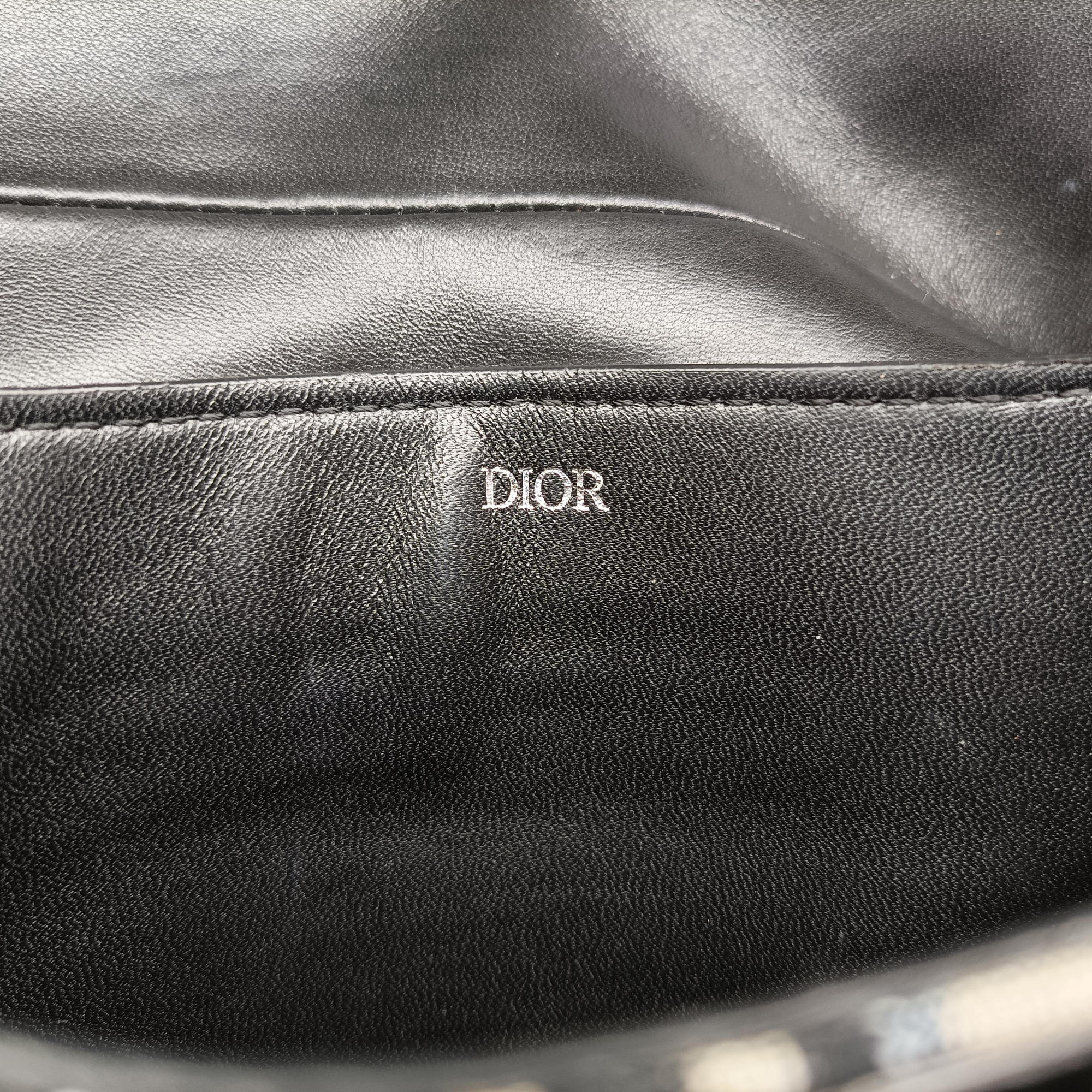 Pre-owned Christian Dior saddle Gray×Navy×Black Jacquard×Leather  bum bag/waist bag | stylenewstar